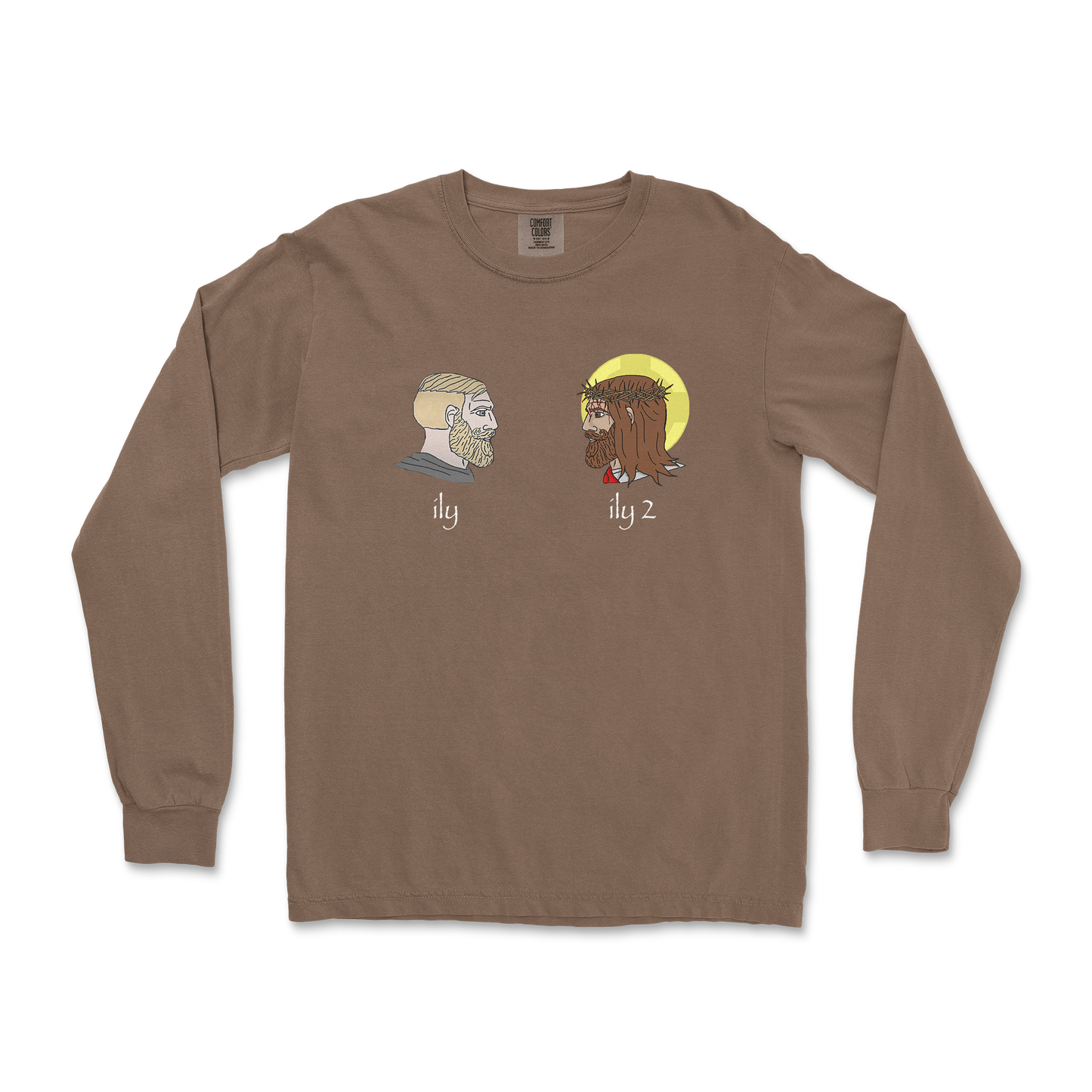 Comfort Colors Long Sleeve ILY in Espresso