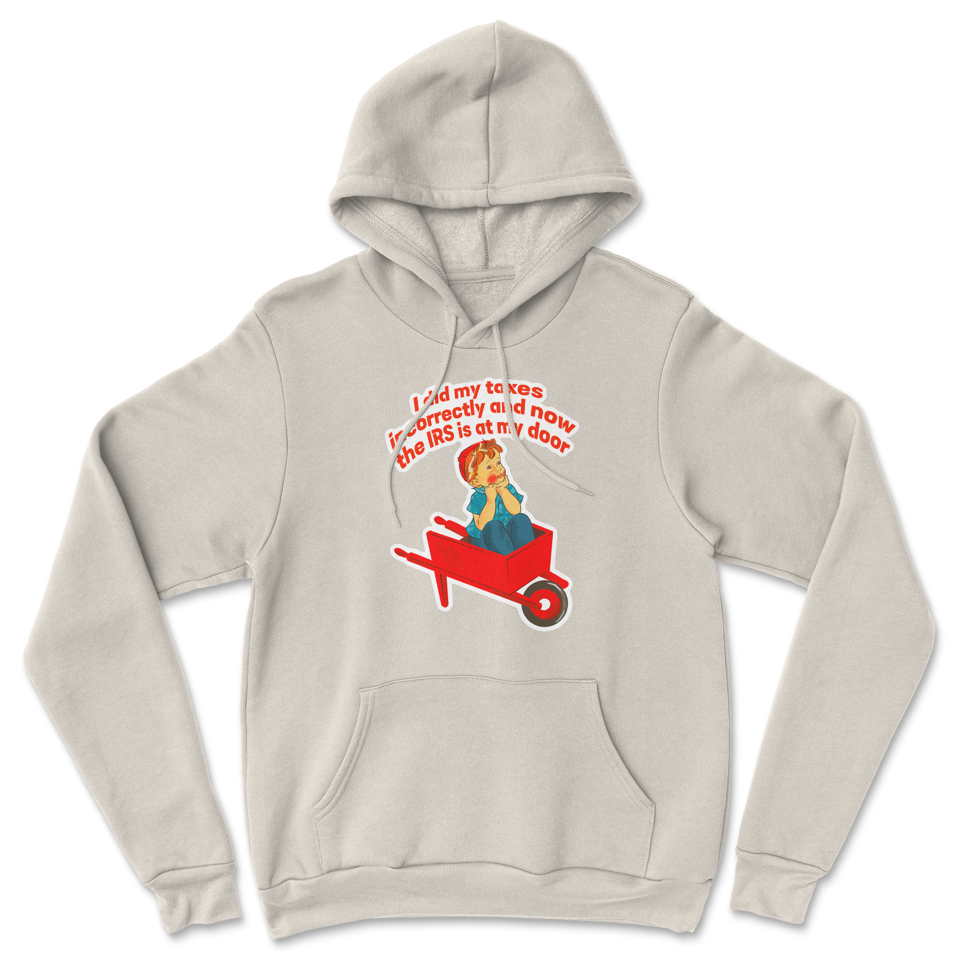 Heavy Blend Hoodie Here Comes the IRS in Sand