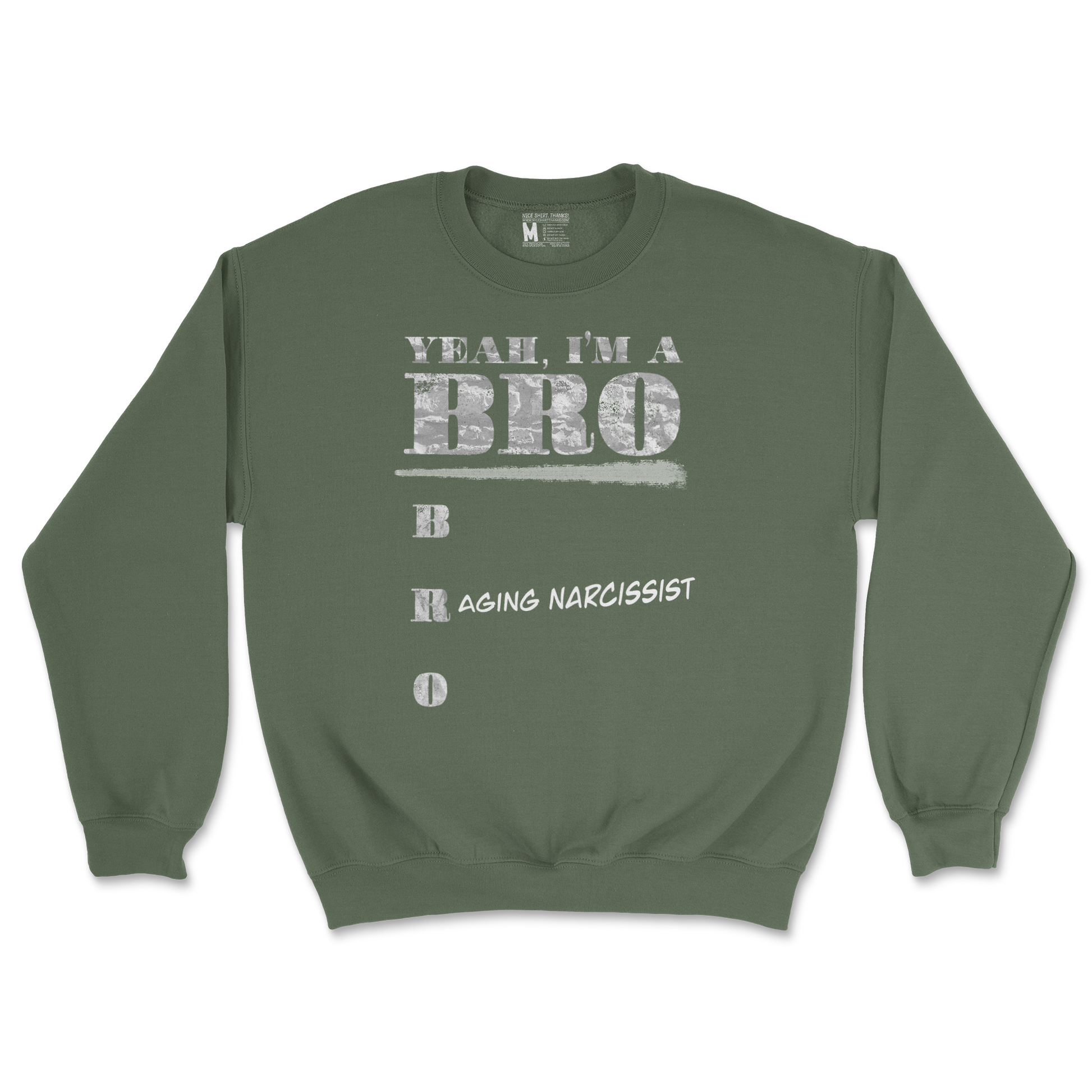Gildan SoftStyle Crew Neck Im Your Bro in Military Green