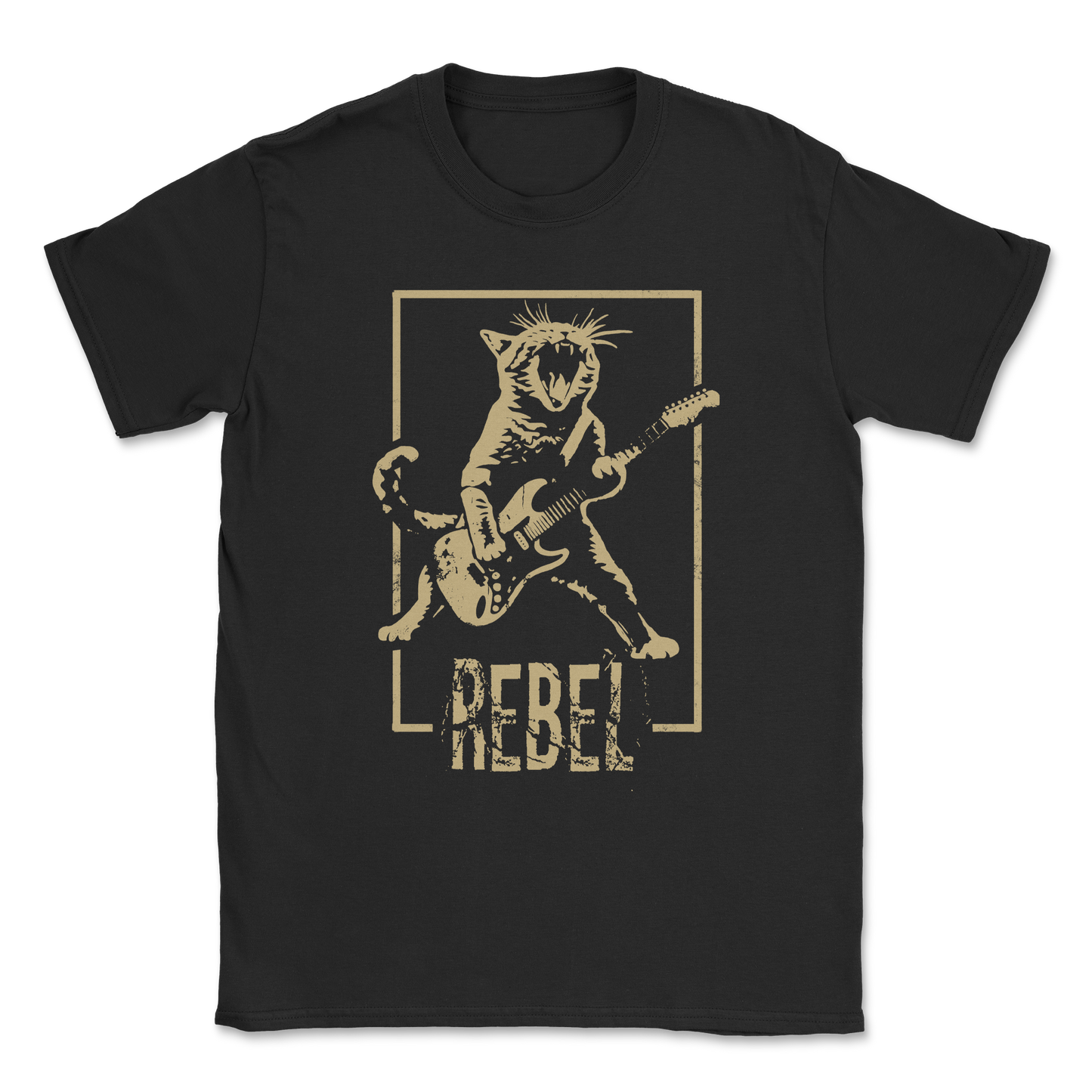 Heavy Blend T-Shirt Rebel Kitty in Black