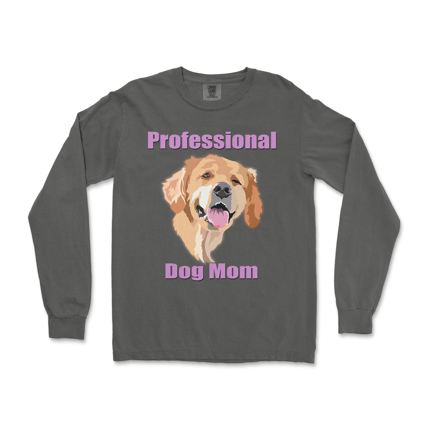 Comfort Colors Long Sleeve Dog Mom in Pepper