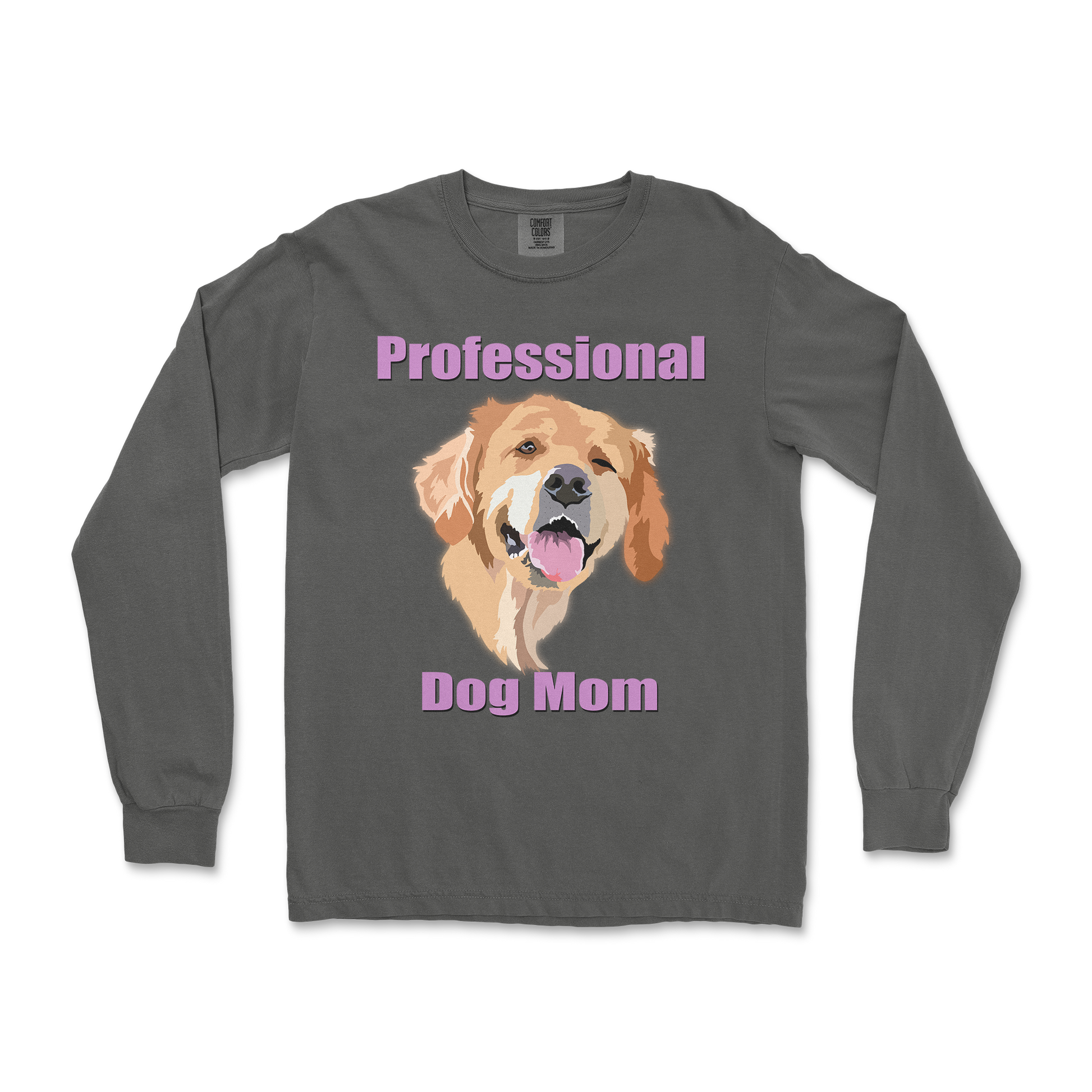 Comfort Colors Long Sleeve Dog Mom in Pepper