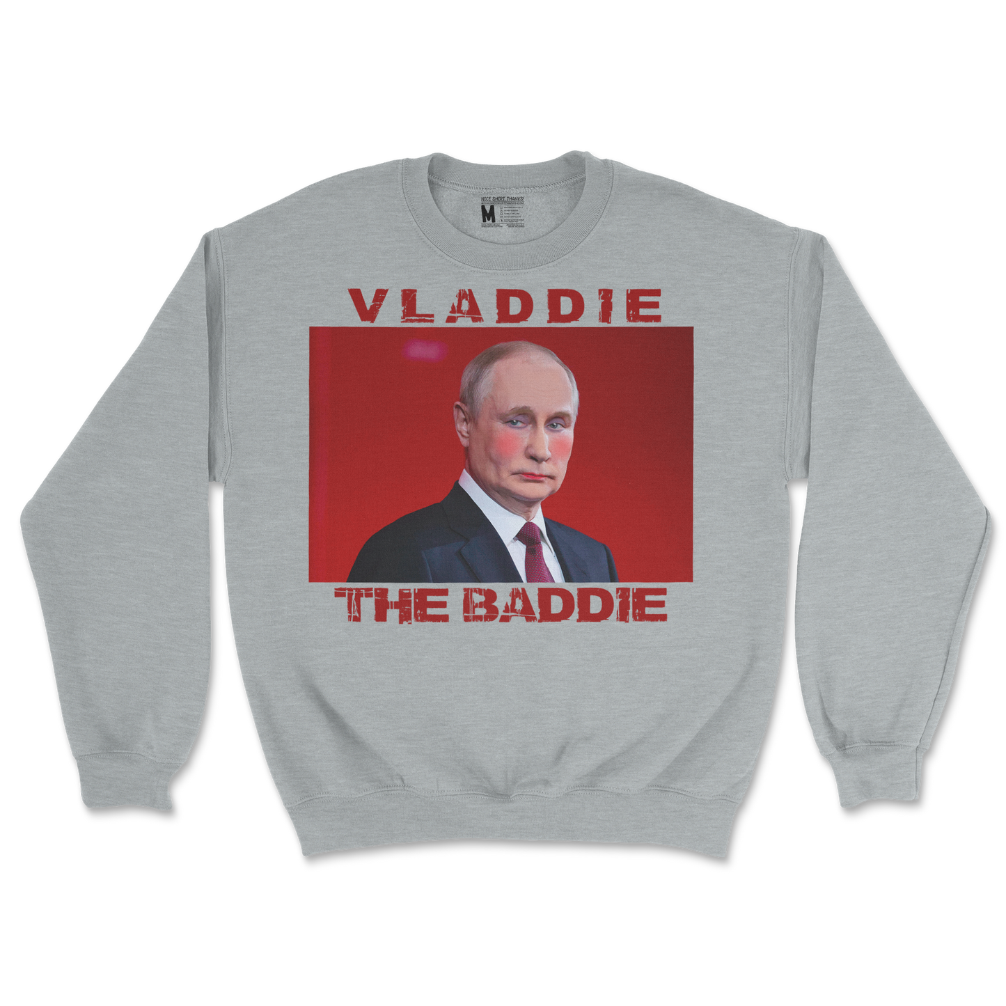 Gildan SoftStyle Crew Neck Vladdie The Baddie in Sports Grey