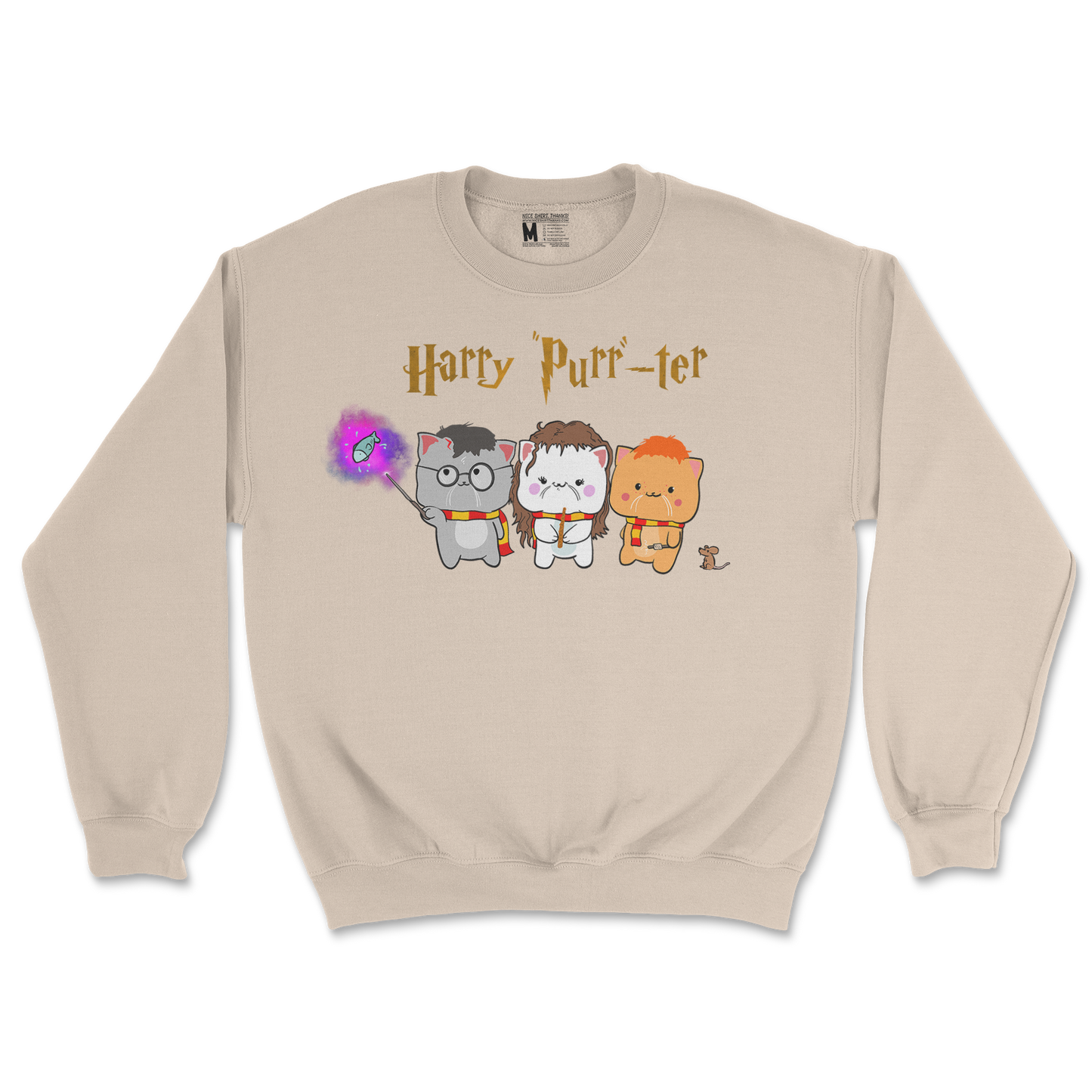 Gildan SoftStyle Crew Neck Harry Purrter in Sand