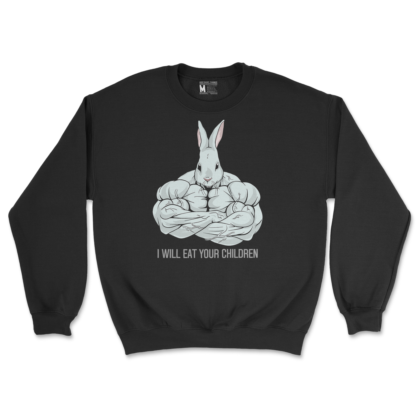 Gildan SoftStyle Crew Neck Scary Rabbit in Black