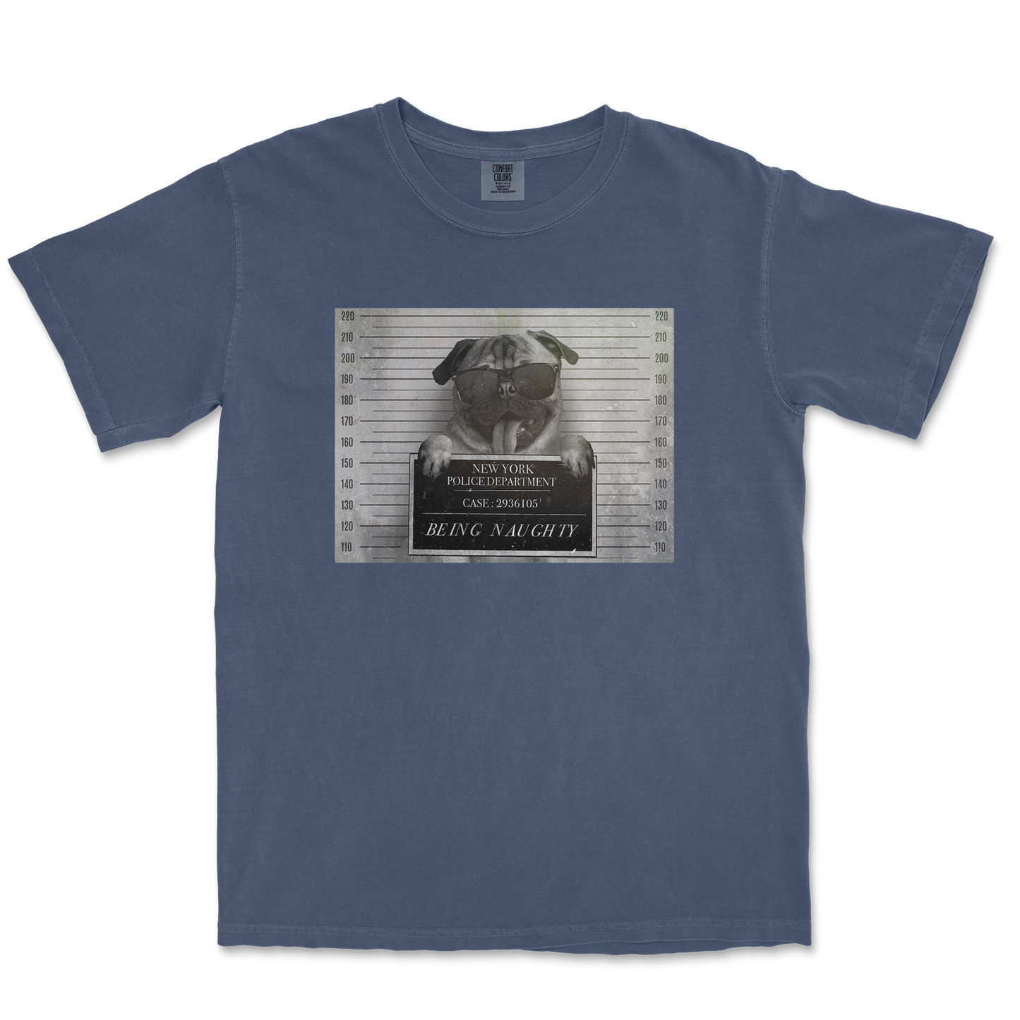 Comfort Colors T-Shirt Naughty Pug in Midnight