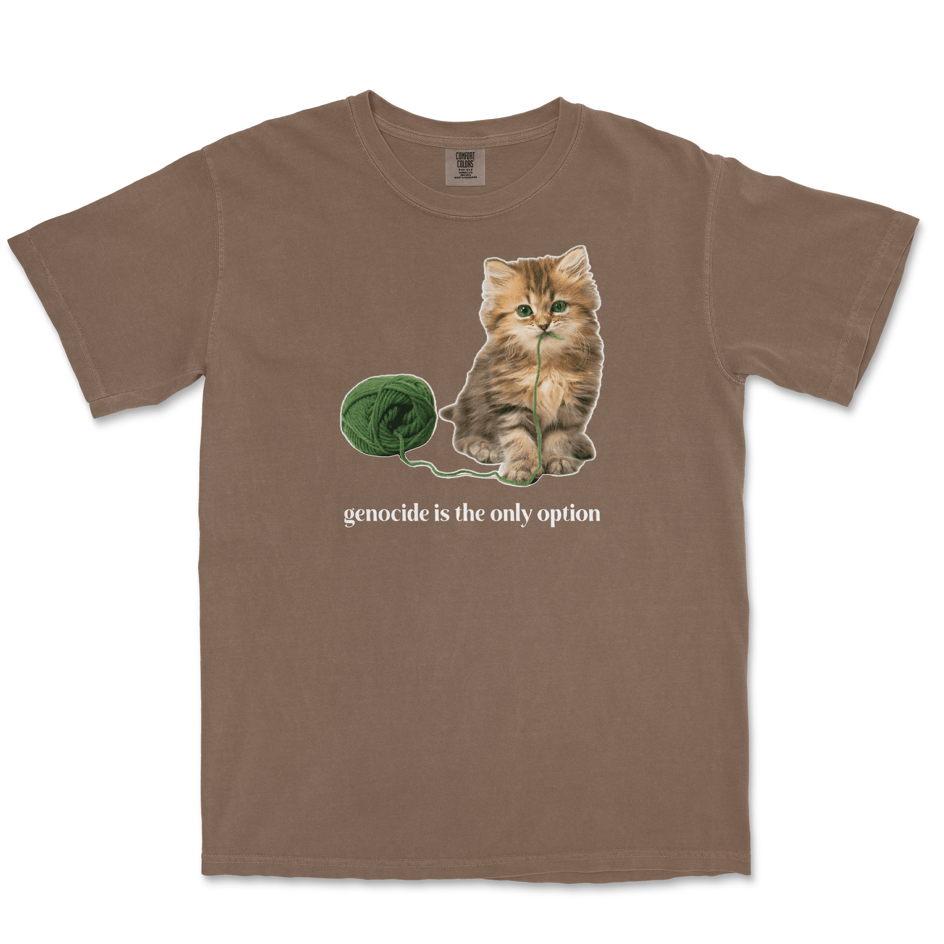Comfort Colors T-Shirt Genocide Kitty  in Espresso