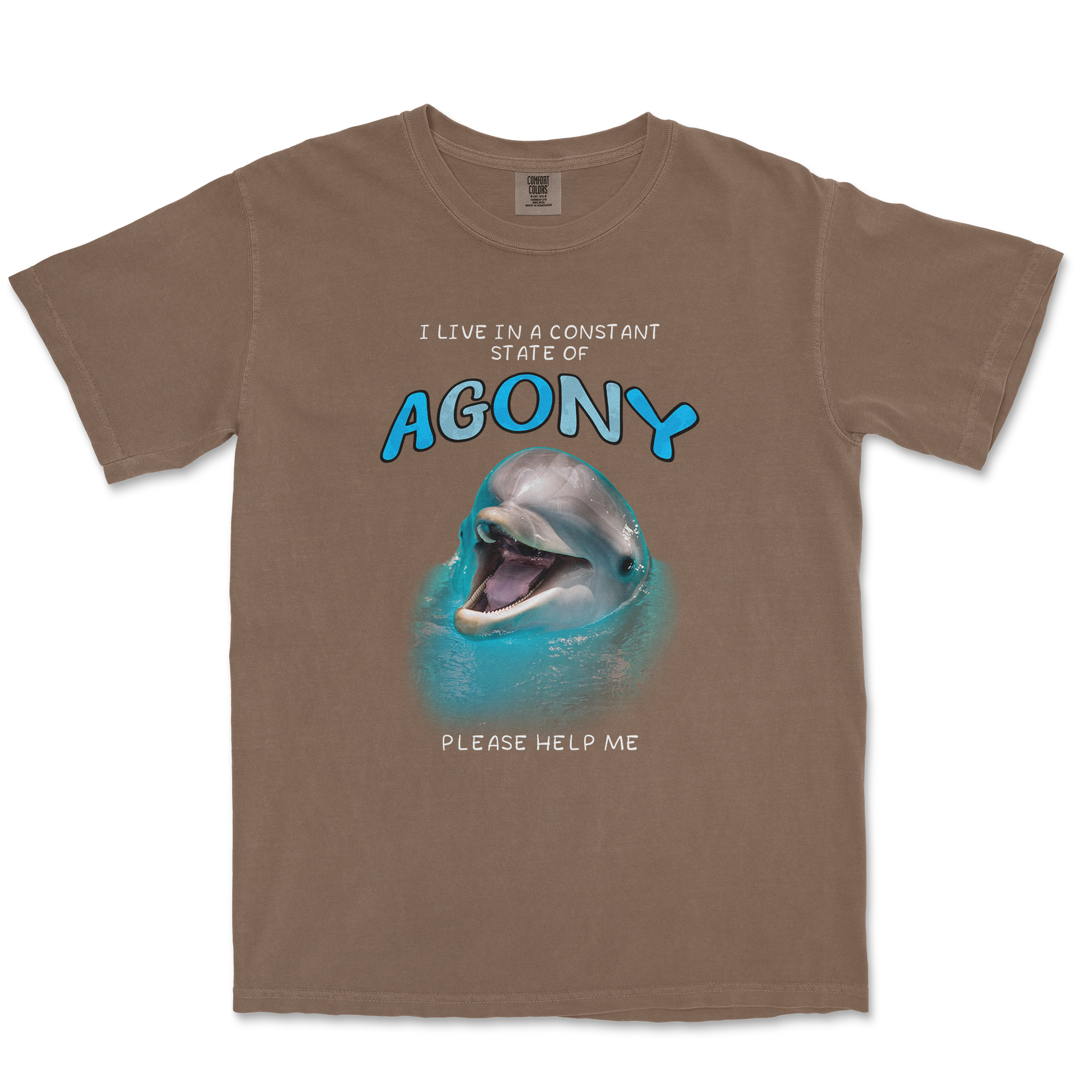 Comfort Colors T-Shirt Agony Dolphin in Espresso