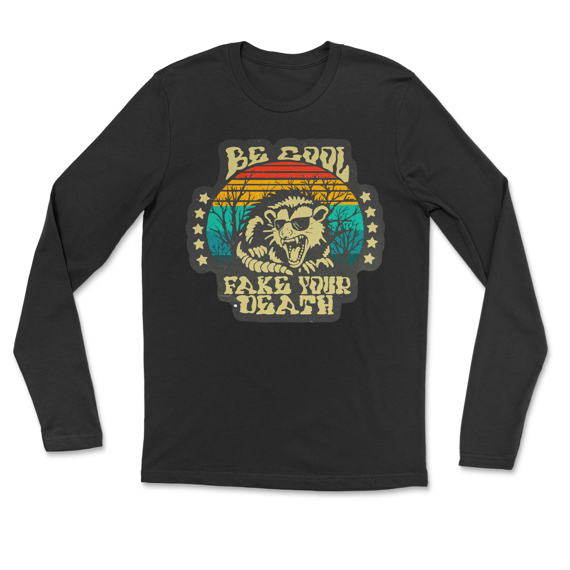 Heavy Blend Long Sleeve Fake Your Death in Black