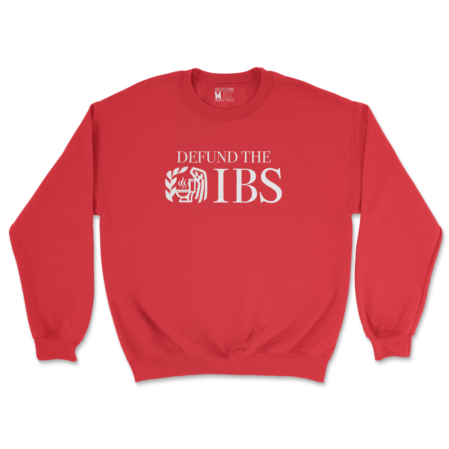 Gildan SoftStyle Crew Neck Defund The IBS in Red