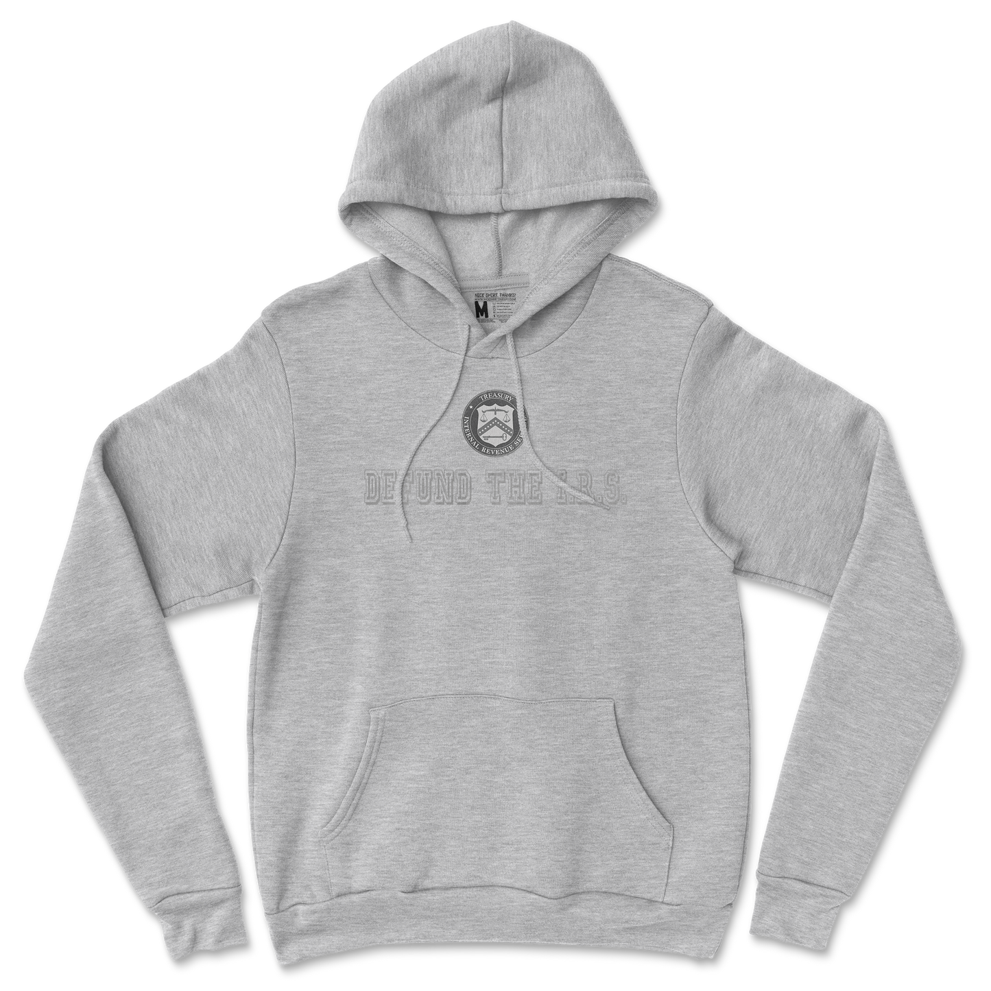 Gildan SoftStyle Hoodie Defund The I.R.S. in Sports Grey