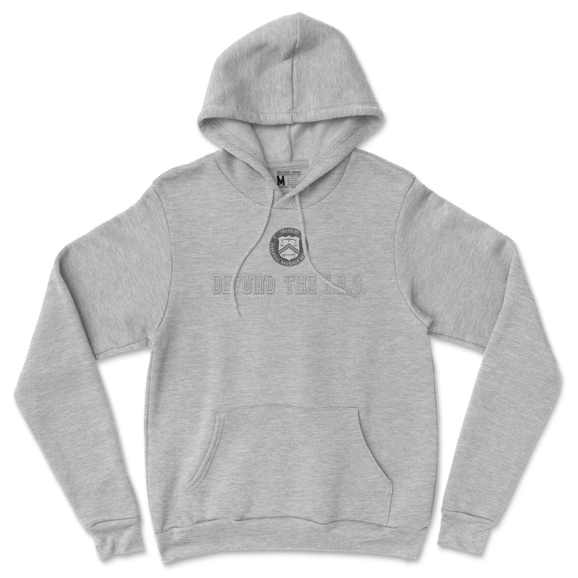 Gildan SoftStyle Hoodie Defund The I.R.S. in Sports Grey
