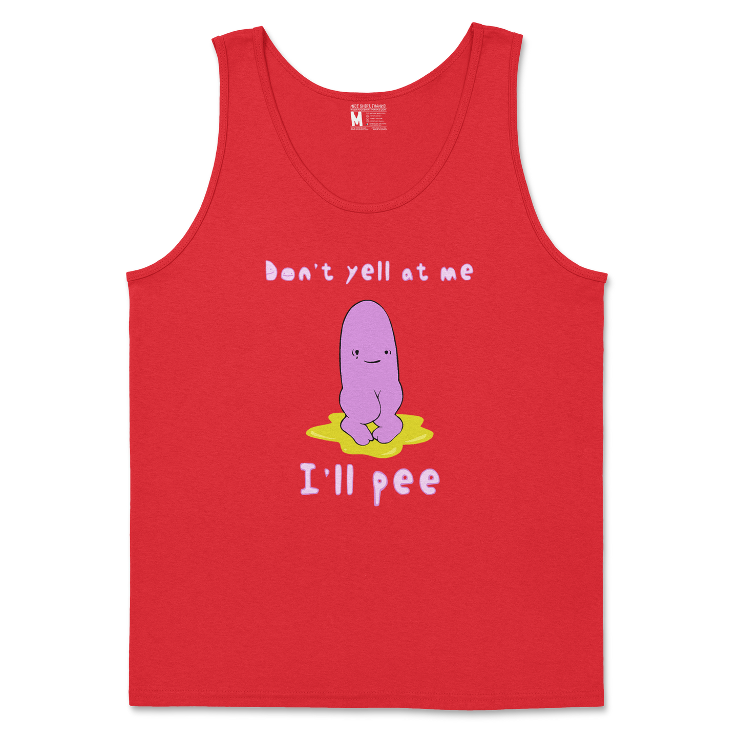 Gildan SoftStyle Tank Top Dont Yell 2 in Red