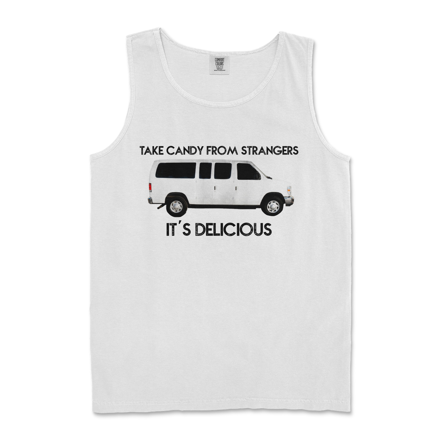 Comfort Colors Tank Top Stranger Danger in White