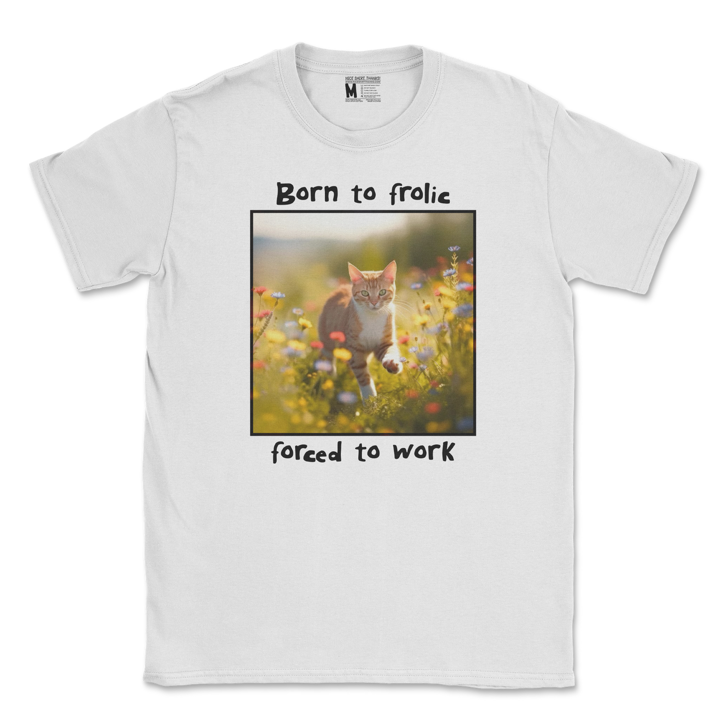 Gildan SoftStyle T-Shirt Born to Frolic in White