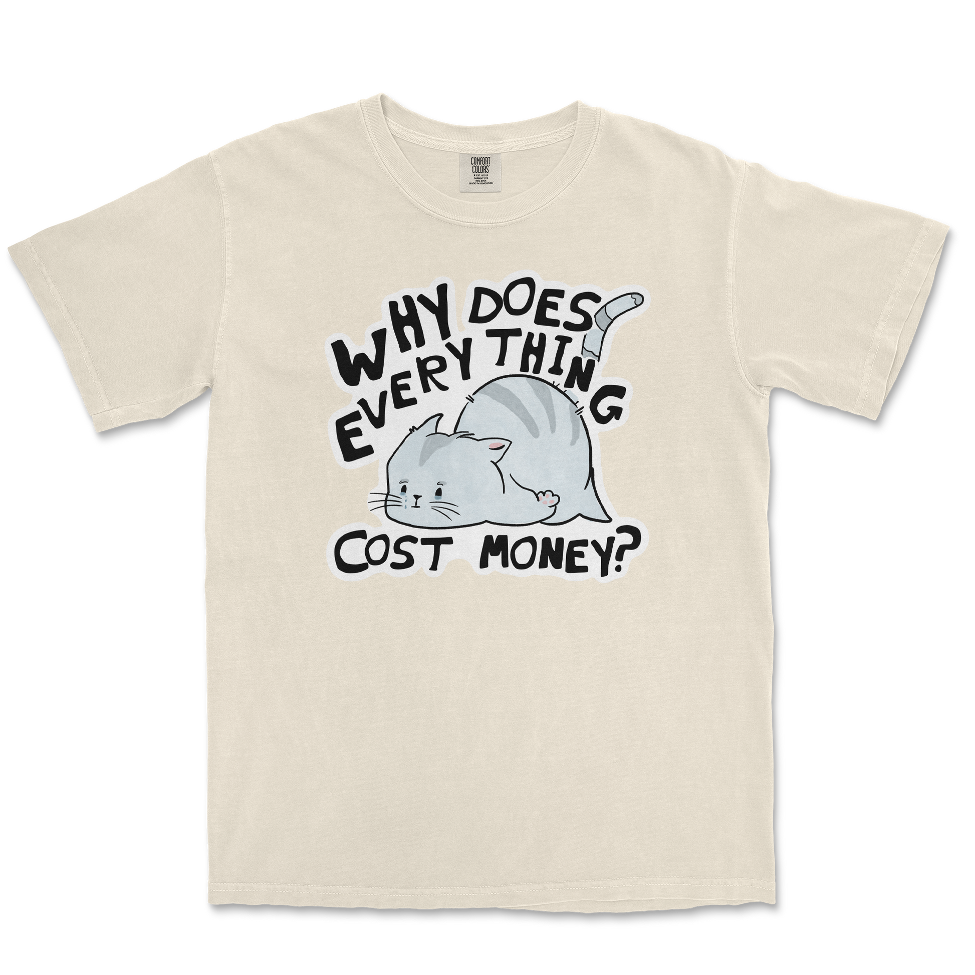 Comfort Colors T-Shirt Broke Cat in Ivory
