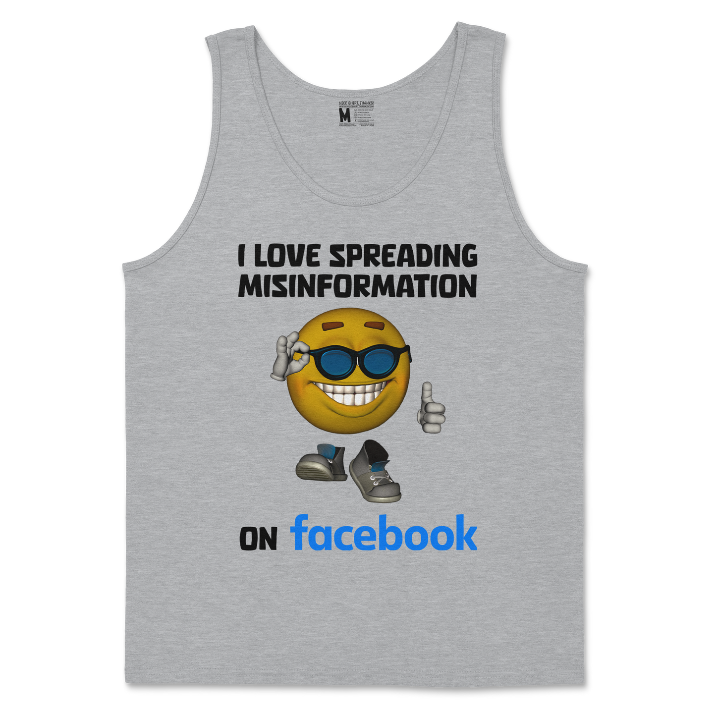 Gildan SoftStyle Tank Top Spreadin Misinformation in Sports Grey