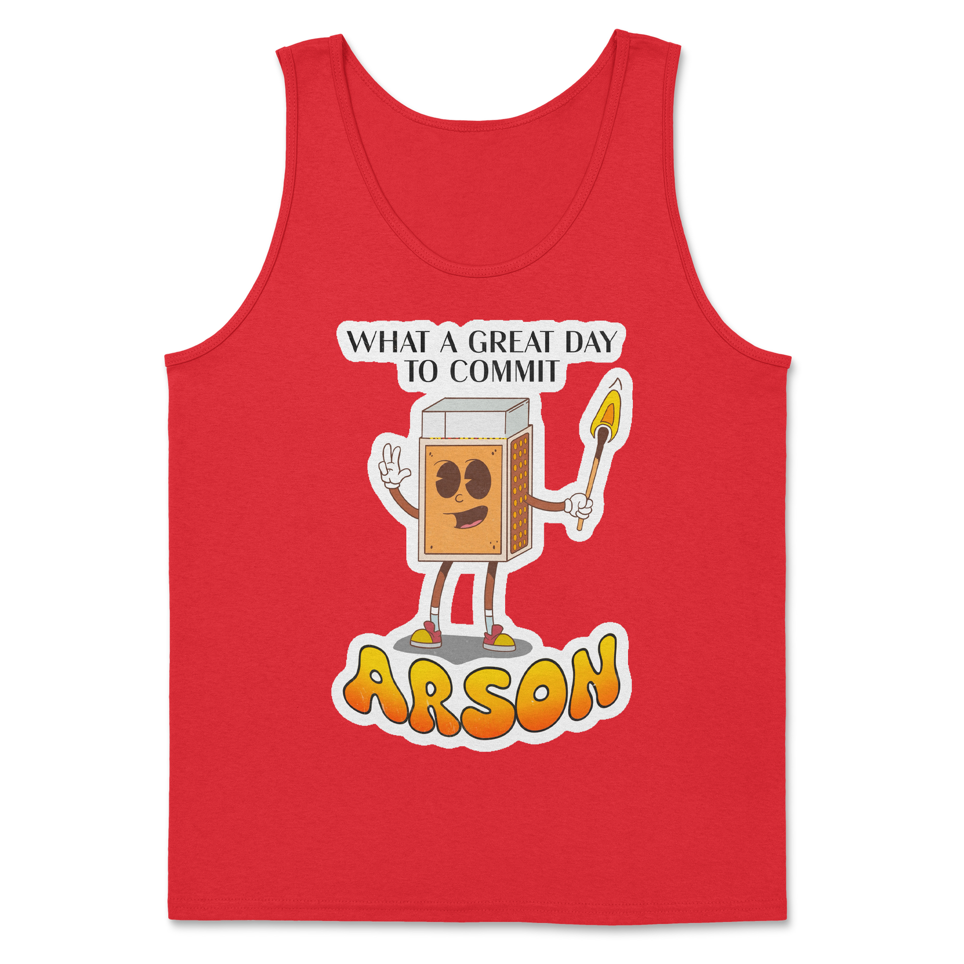 Heavy Blend Tank Top Commit Arson in Red