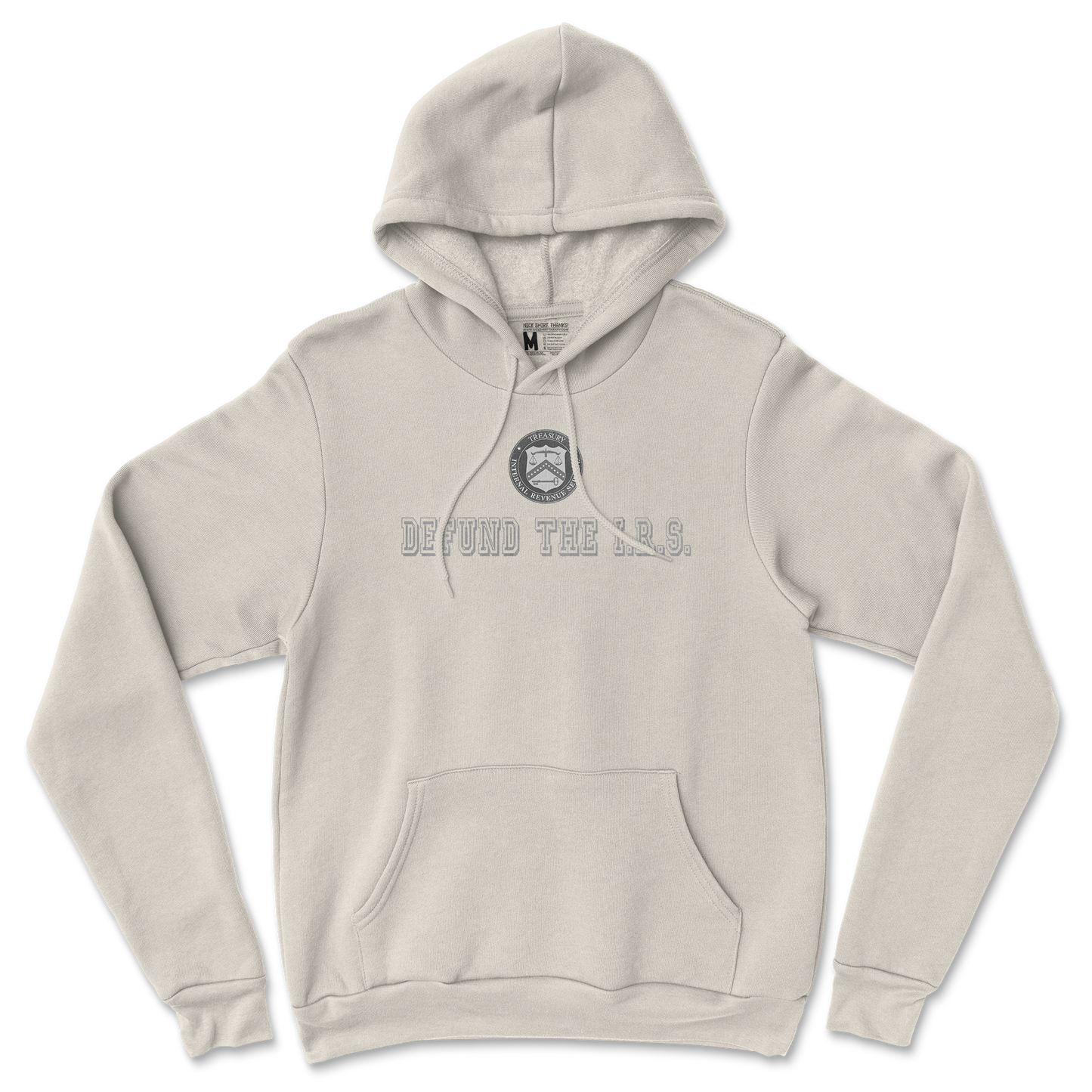 Gildan SoftStyle Hoodie Defund The I.R.S. in Sand