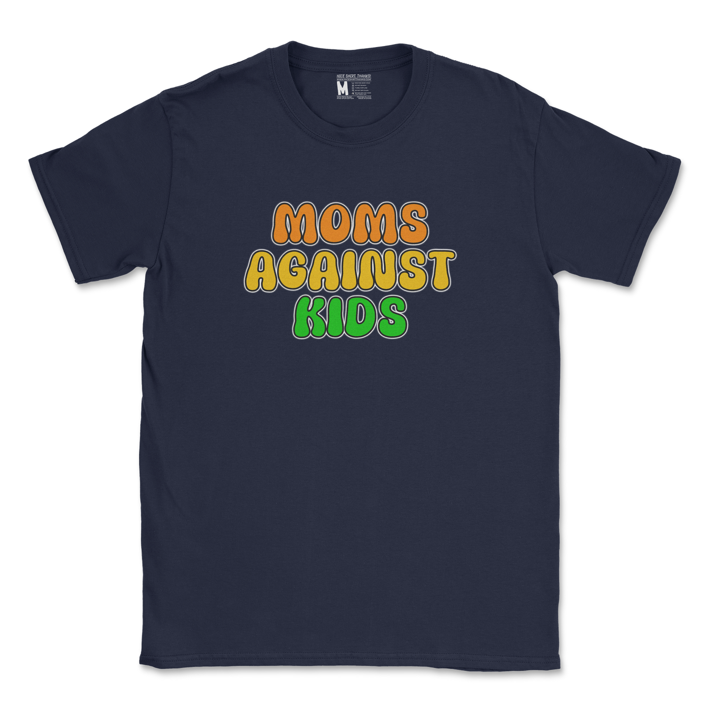 Gildan SoftStyle T-Shirt Moms Agianst Kids in Navy