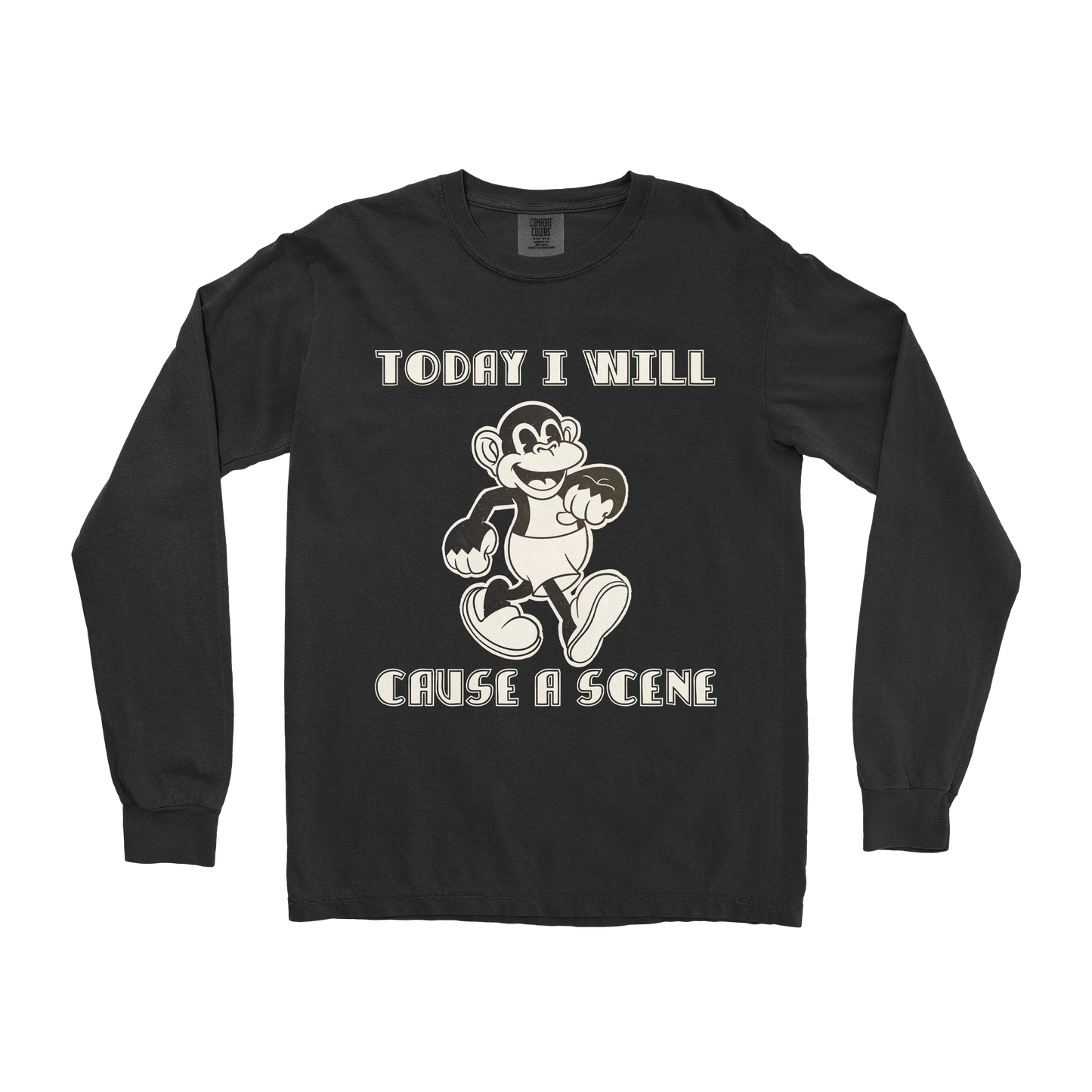 Comfort Colors Long Sleeve Cause A Scene in Black