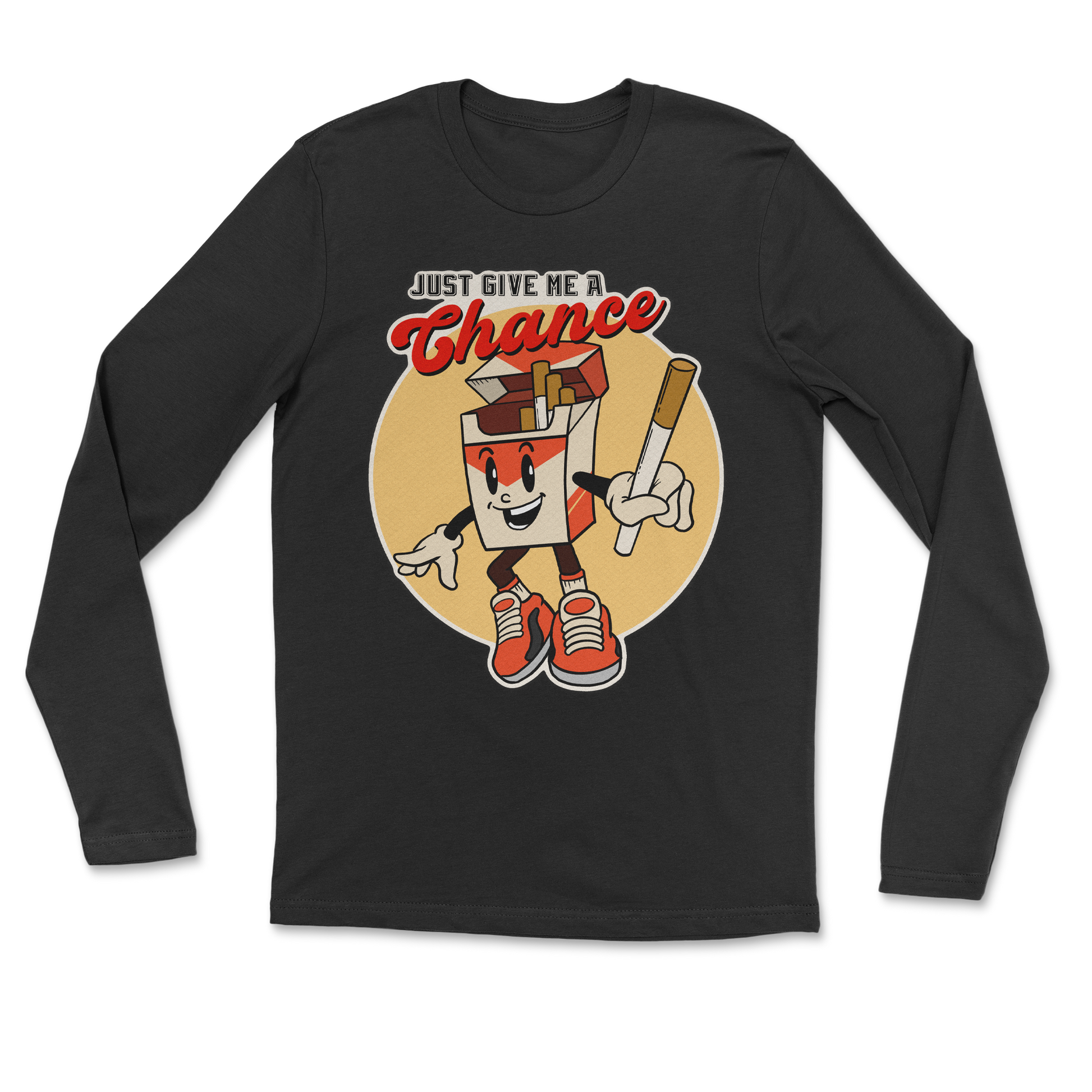 Heavy Blend Long Sleeve Vintage Cigarette in Black