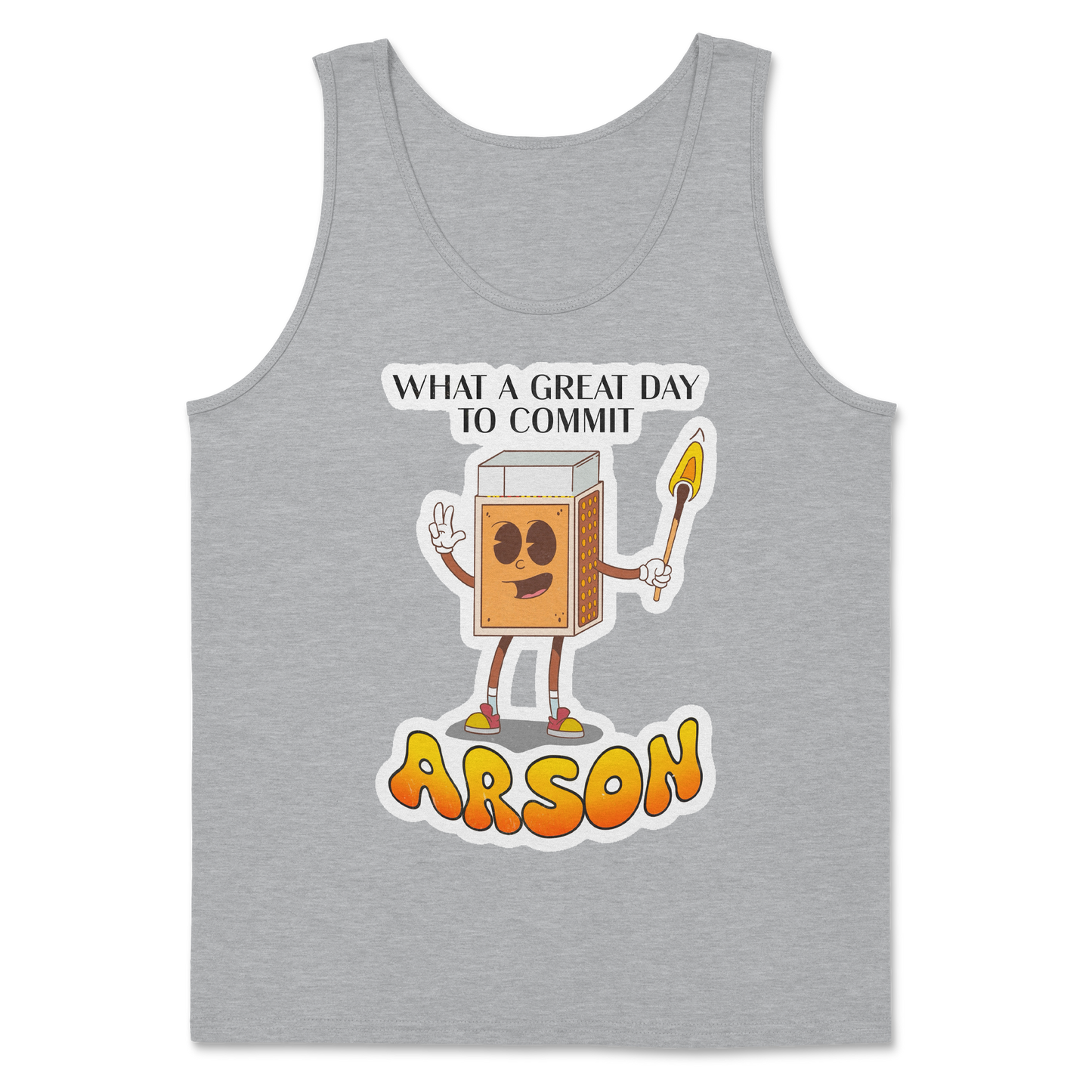 Heavy Blend Tank Top Commit Arson in Sports Grey