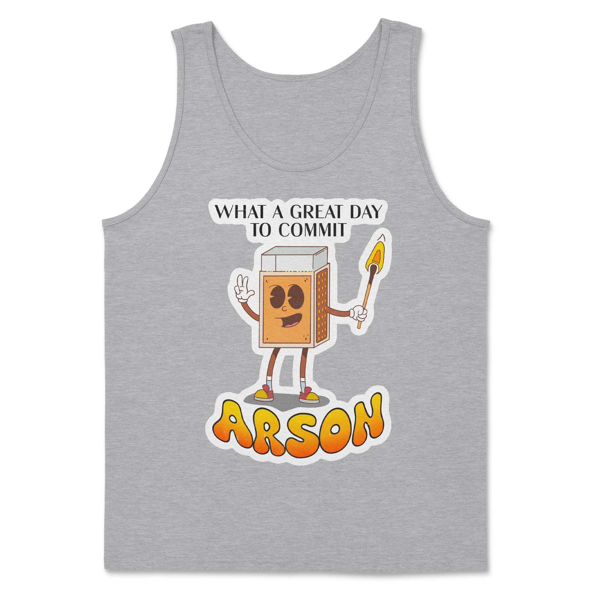 Heavy Blend Tank Top Commit Arson in Sports Grey