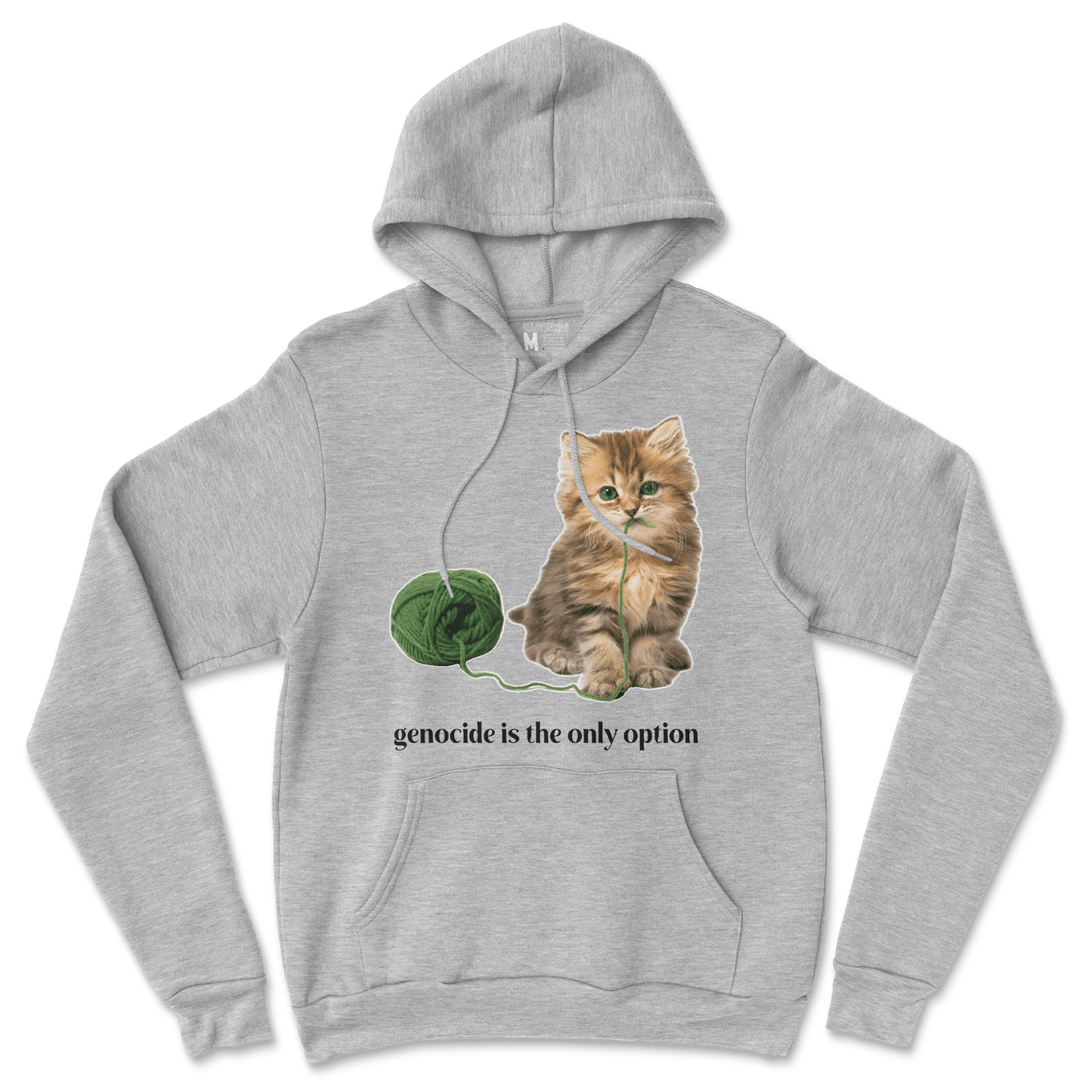 Gildan SoftStyle Hoodie Genocide Kitty in Grey-Heather