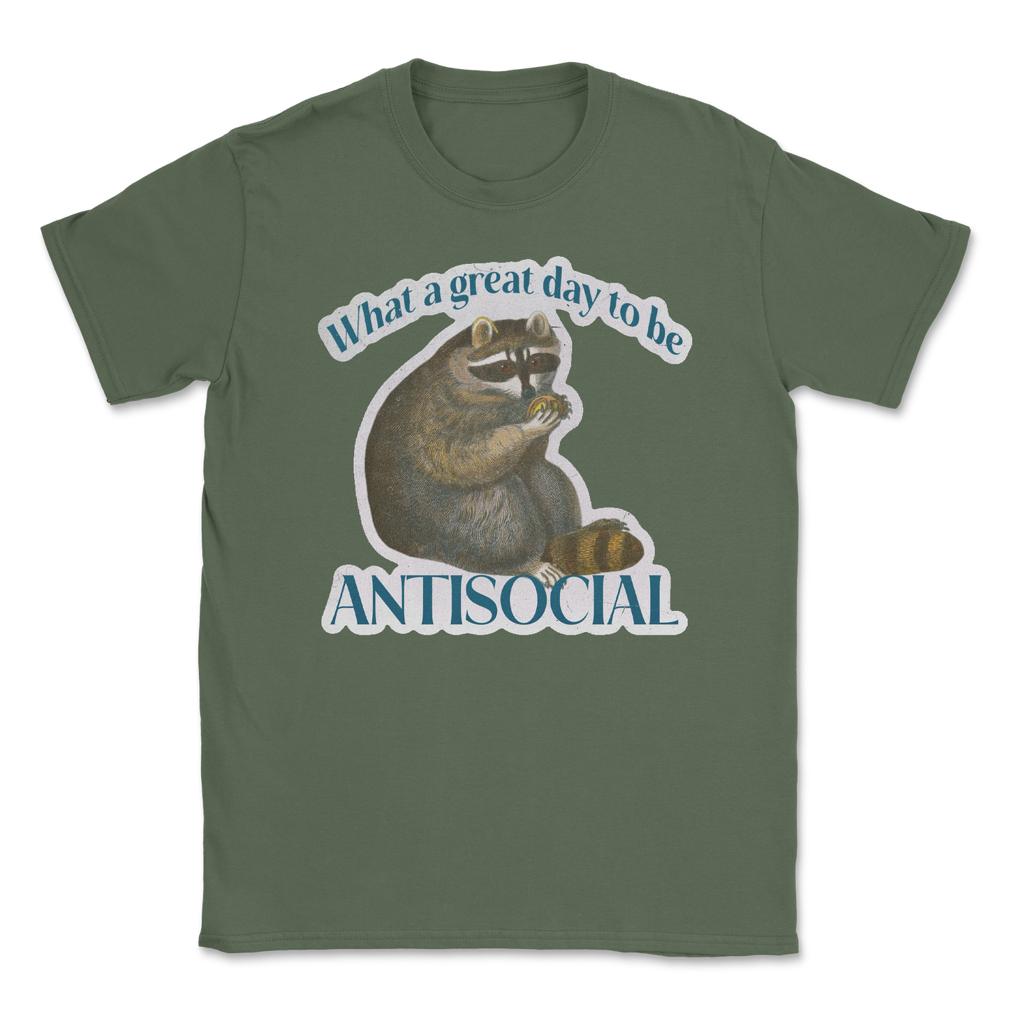 Heavy Blend T-Shirt Antisocial in Military Green