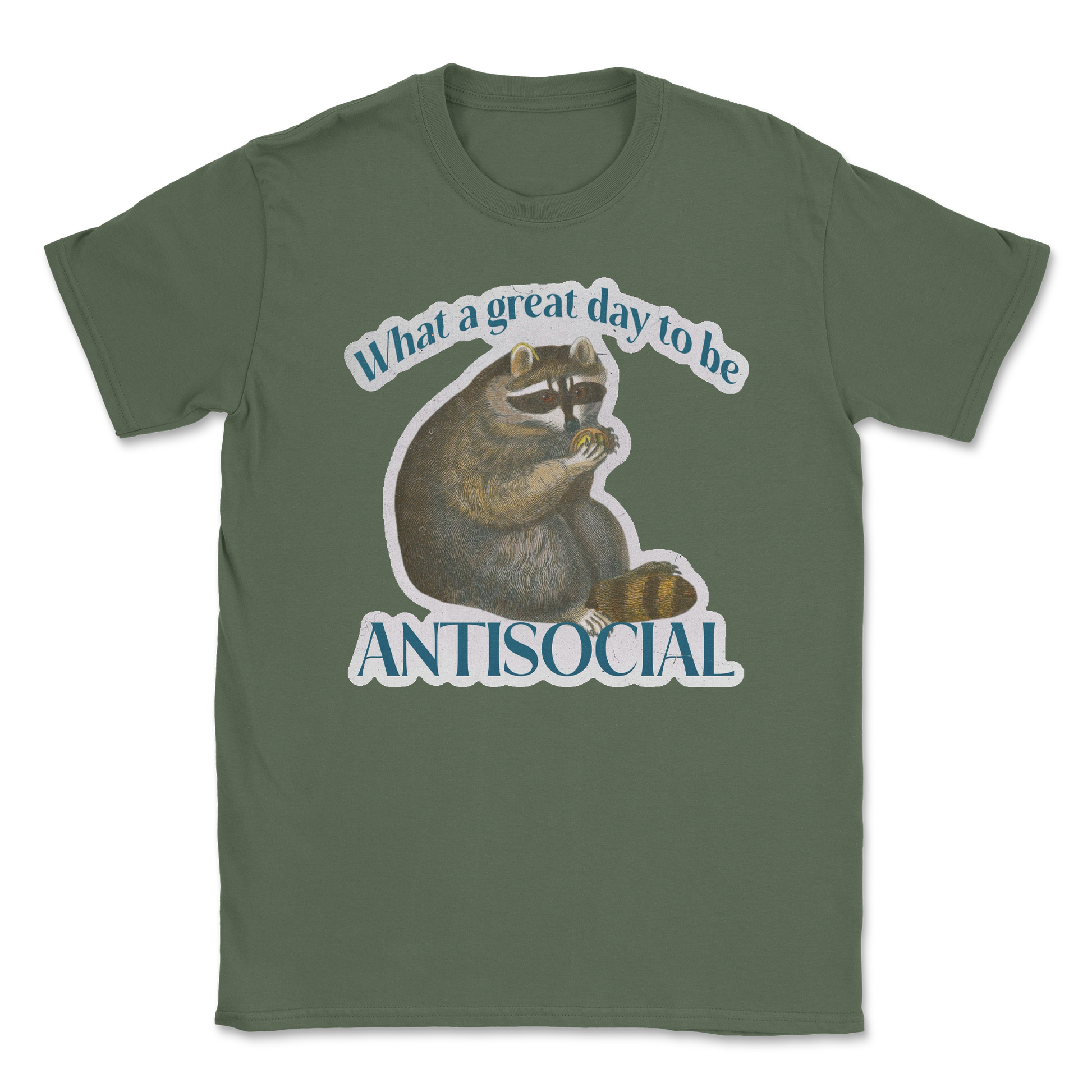 Heavy Blend T-Shirt Antisocial in Military Green