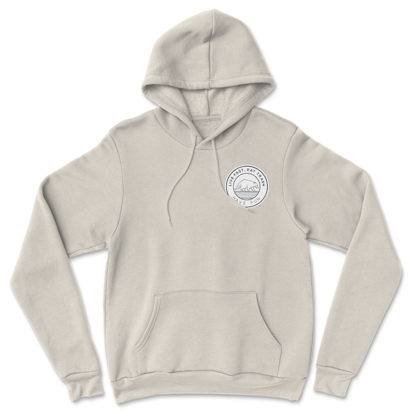 Heavy Blend Hoodie Raccoon Logo in Sand