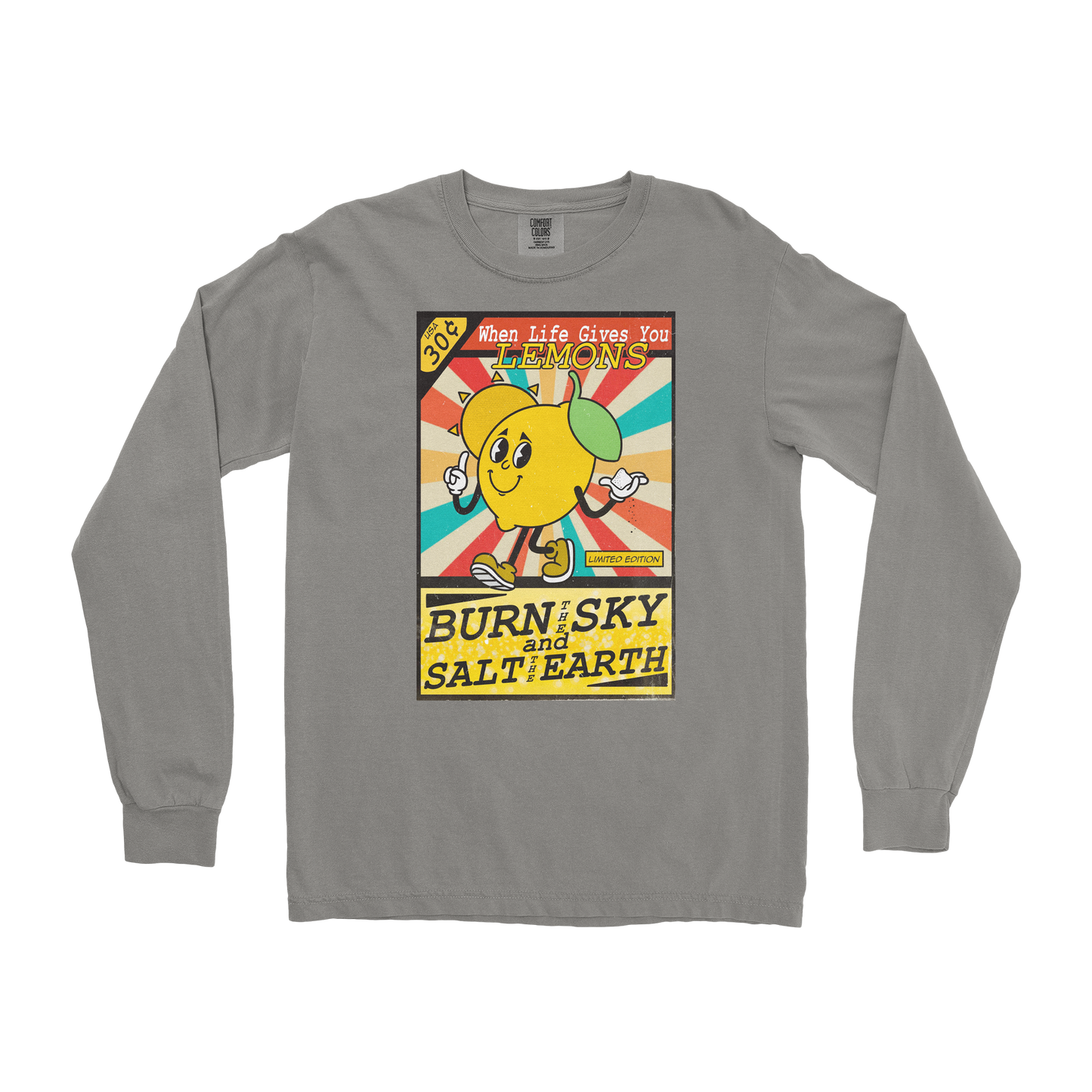 Comfort Colors Long Sleeve Life Gives You Lemons in Grey