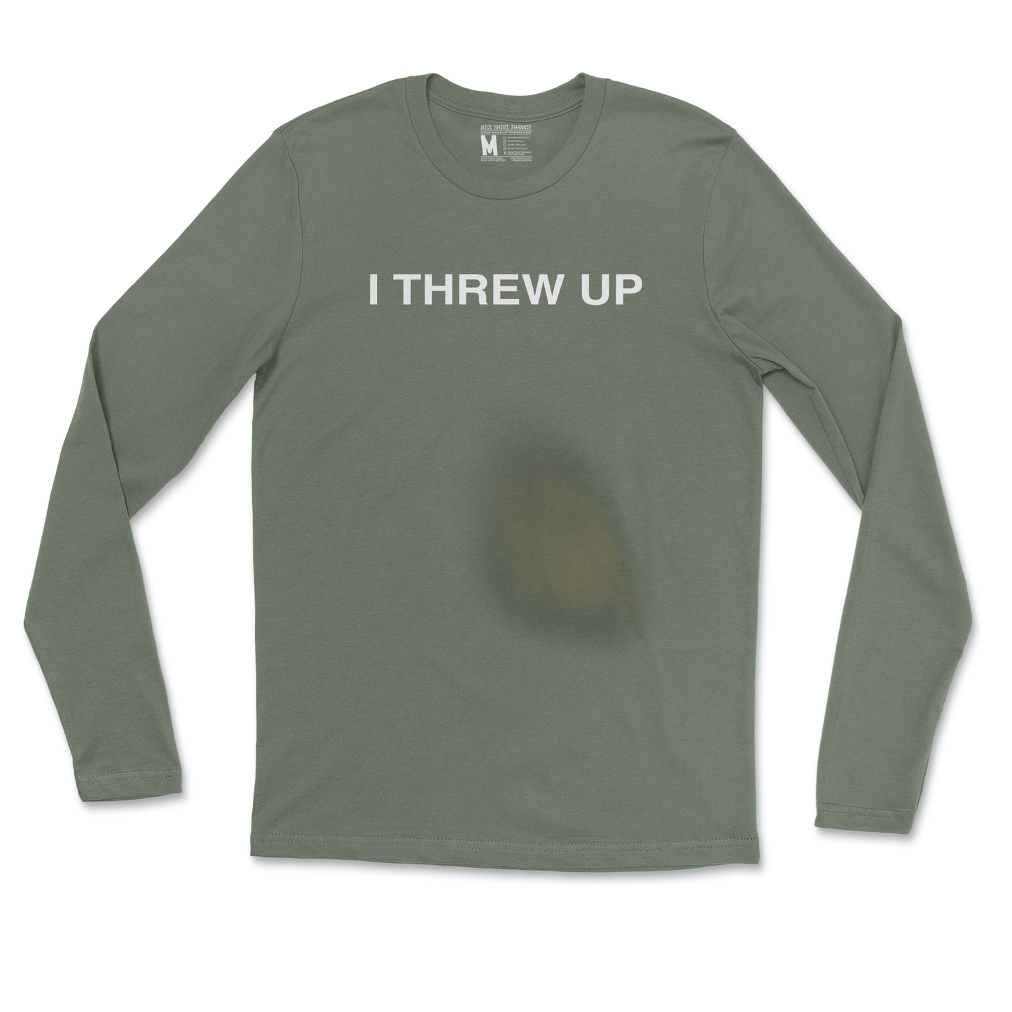 Gildan SoftStyle Long Sleeve Mom I Threw Up in Military Green