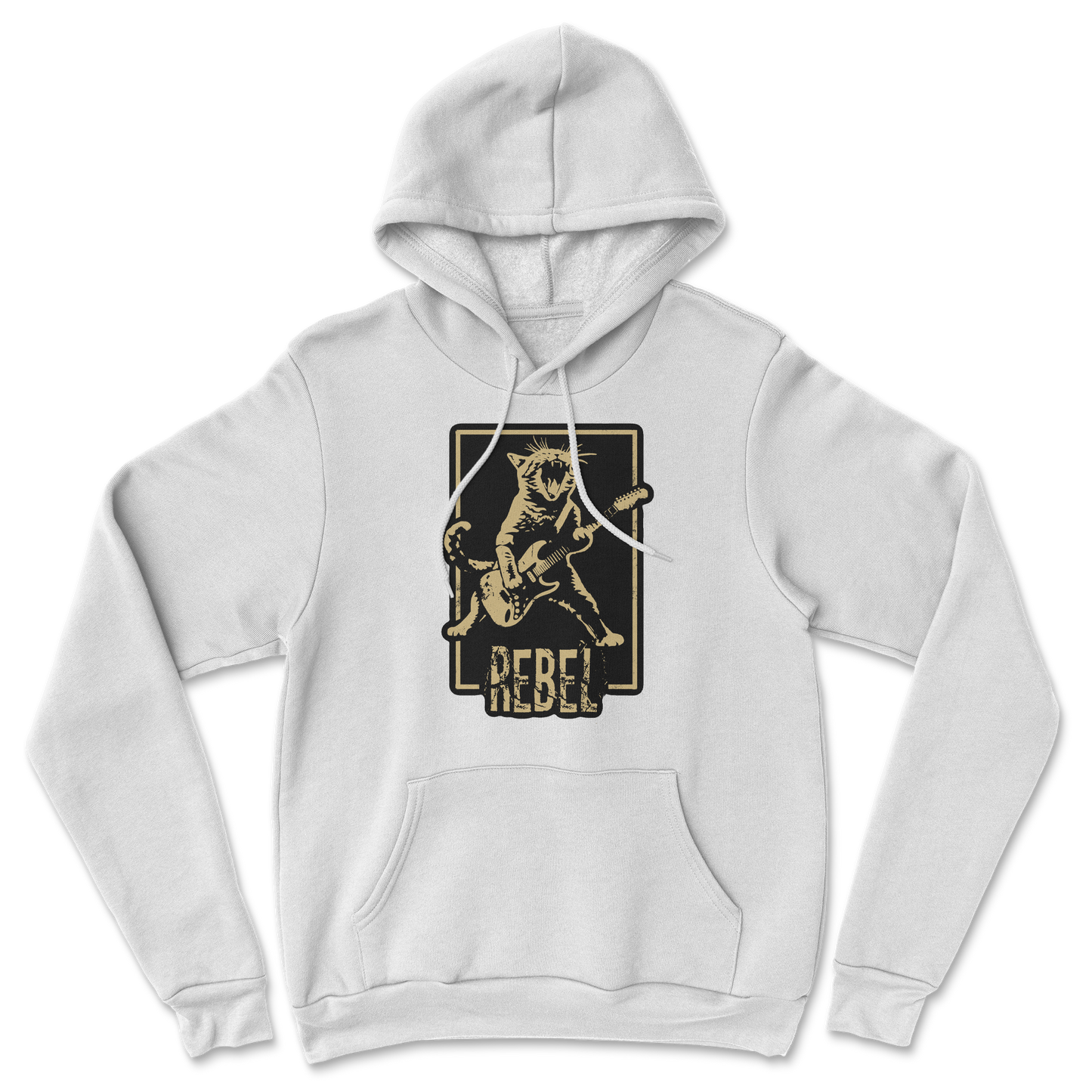 Heavy Blend Hoodie Rebel Kitty in White