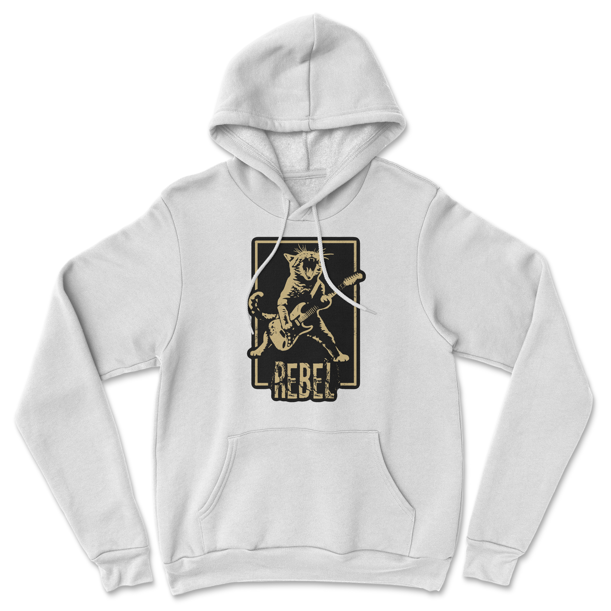 Heavy Blend Hoodie Rebel Kitty in White