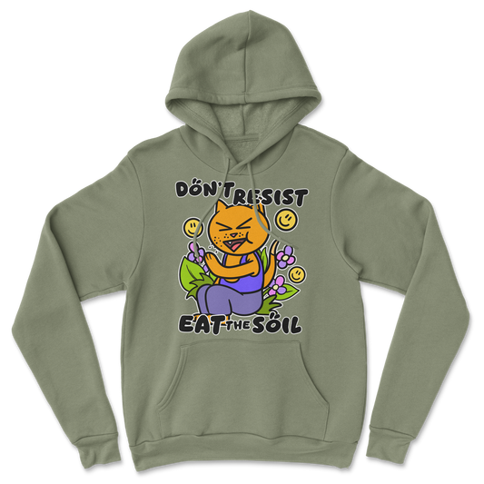 The Nice Shirt Hoodie Eat The Soil in Military-Green