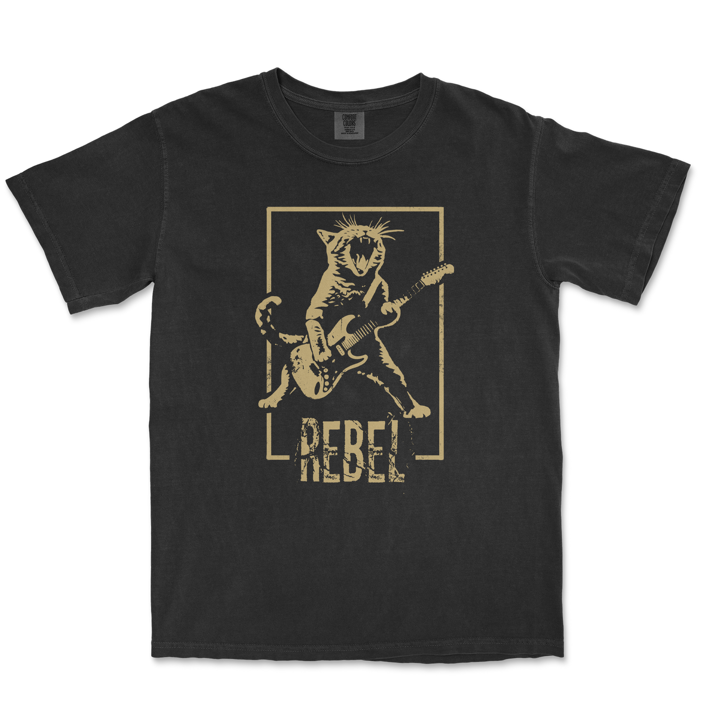 Comfort Colors T-Shirt Rebel Kitty in Black