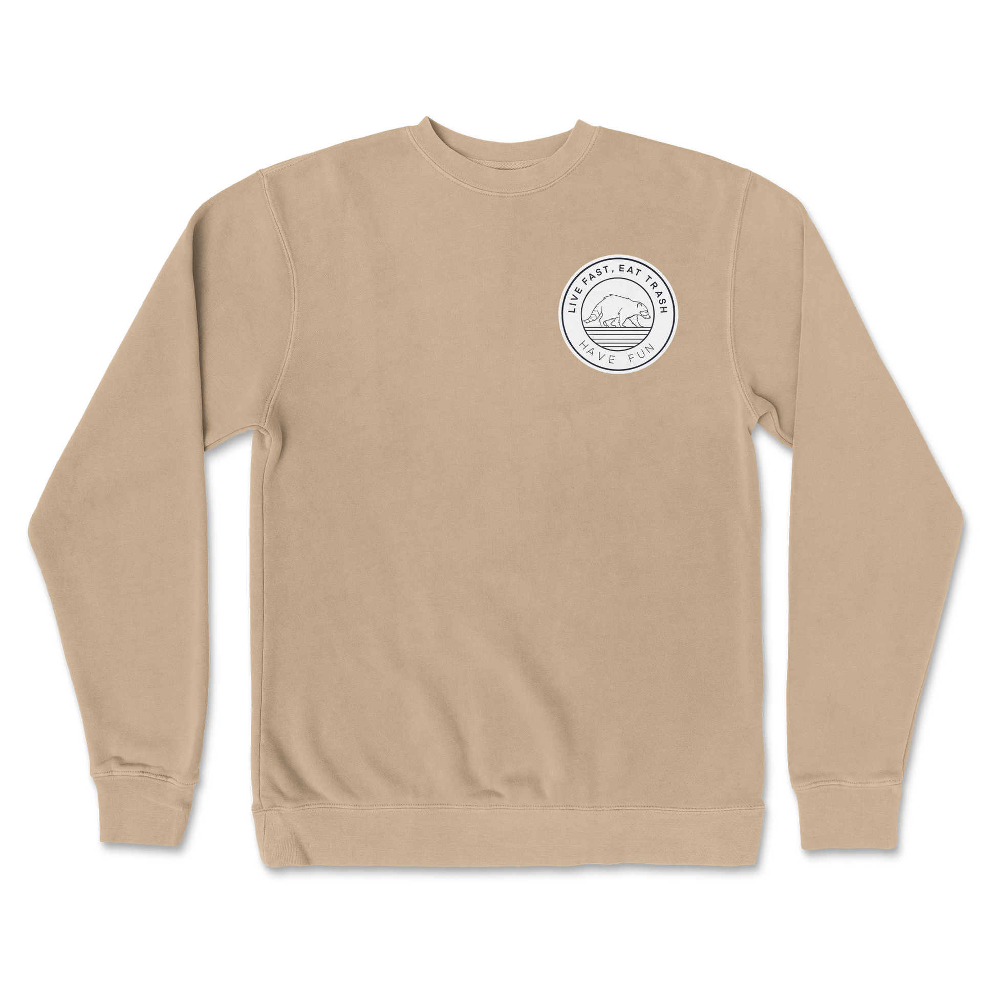 Independent Clothing Co. Crew Neck Raccoon Logo  in Sandstone