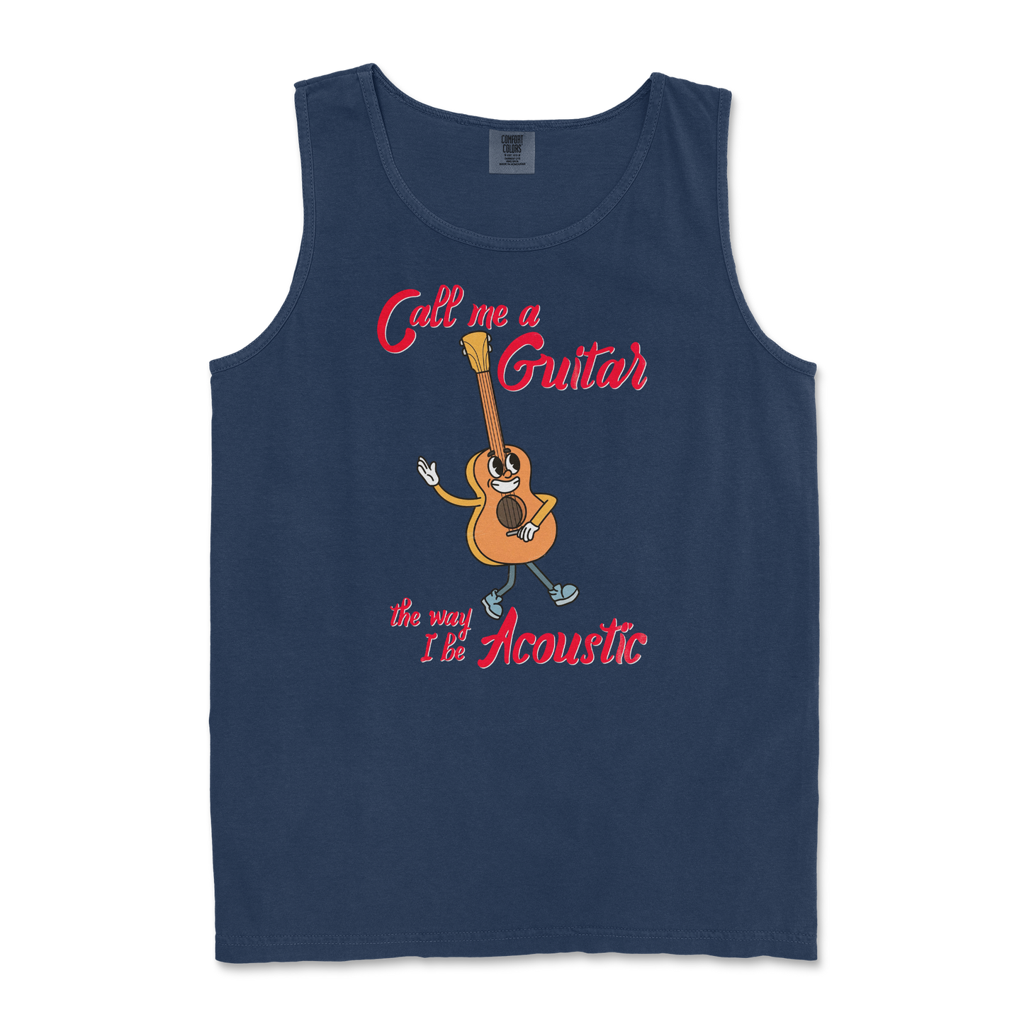 Comfort Colors Tank Top I Do Be Acoustic in True-Navy