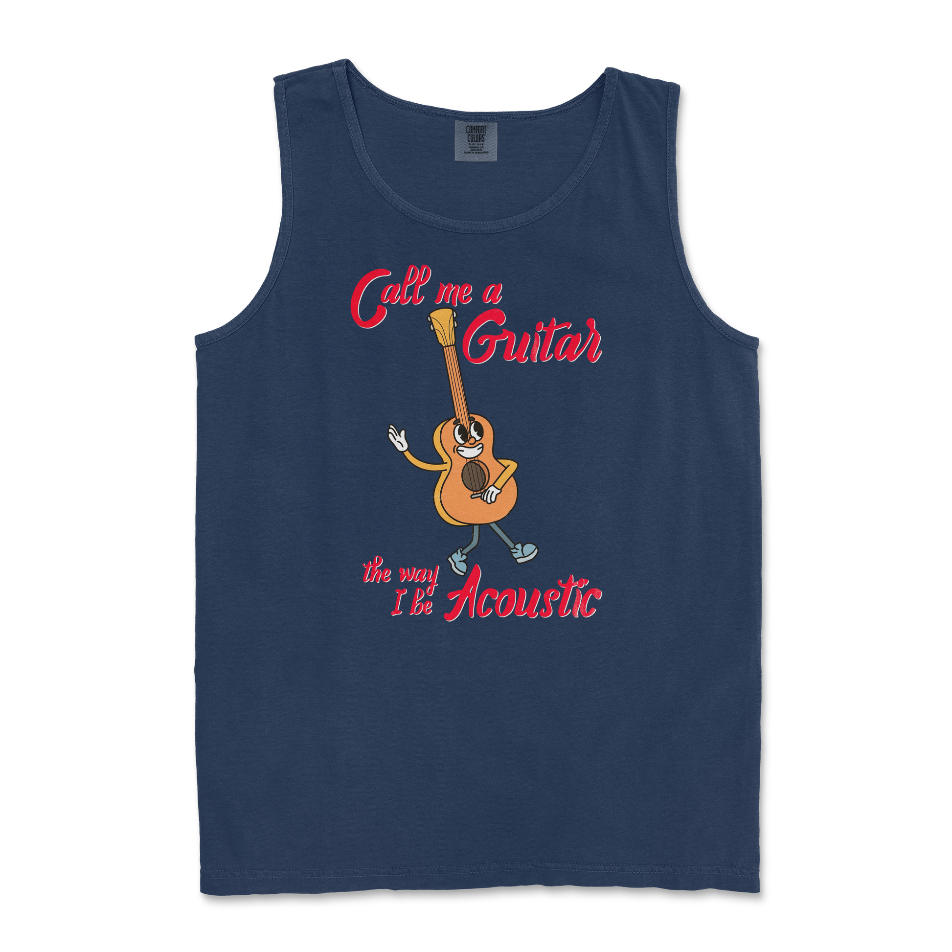 Comfort Colors Tank Top I Do Be Acoustic  in True-Navy