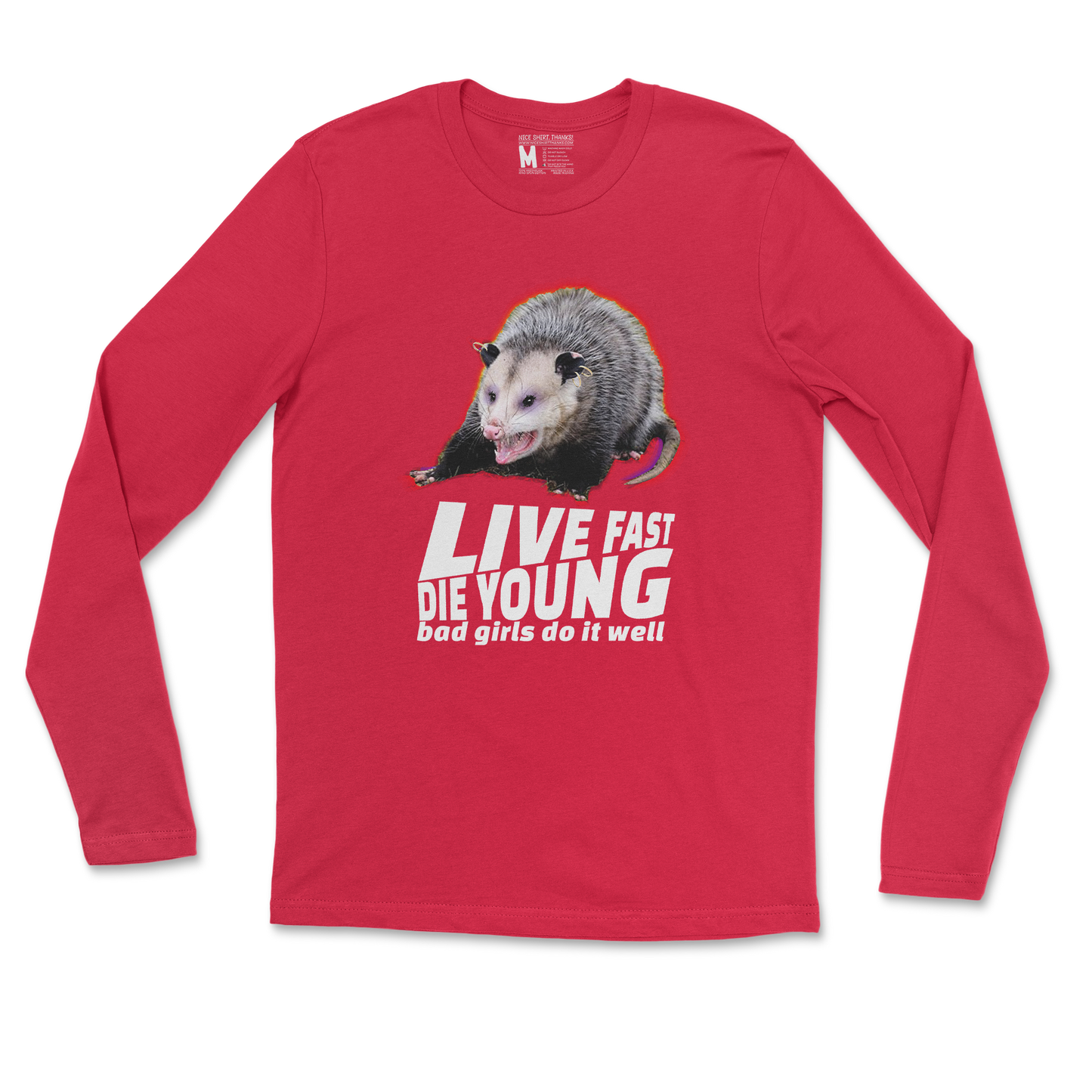 Gildan SoftStyle Long Sleeve Live Fast Die Young in Red