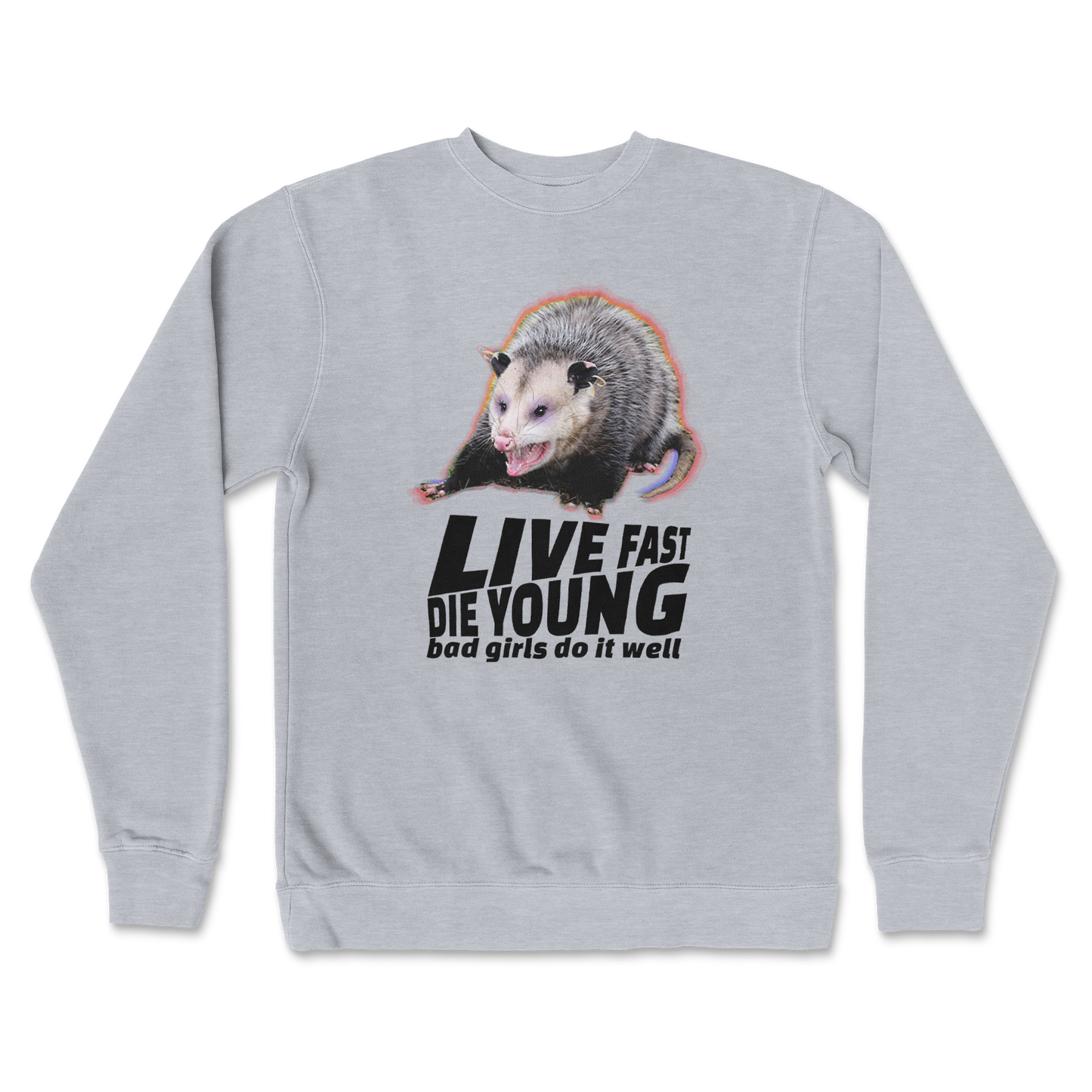 Independent Clothing Co. Crew Neck Live Fast Die Young in GreyHeather
