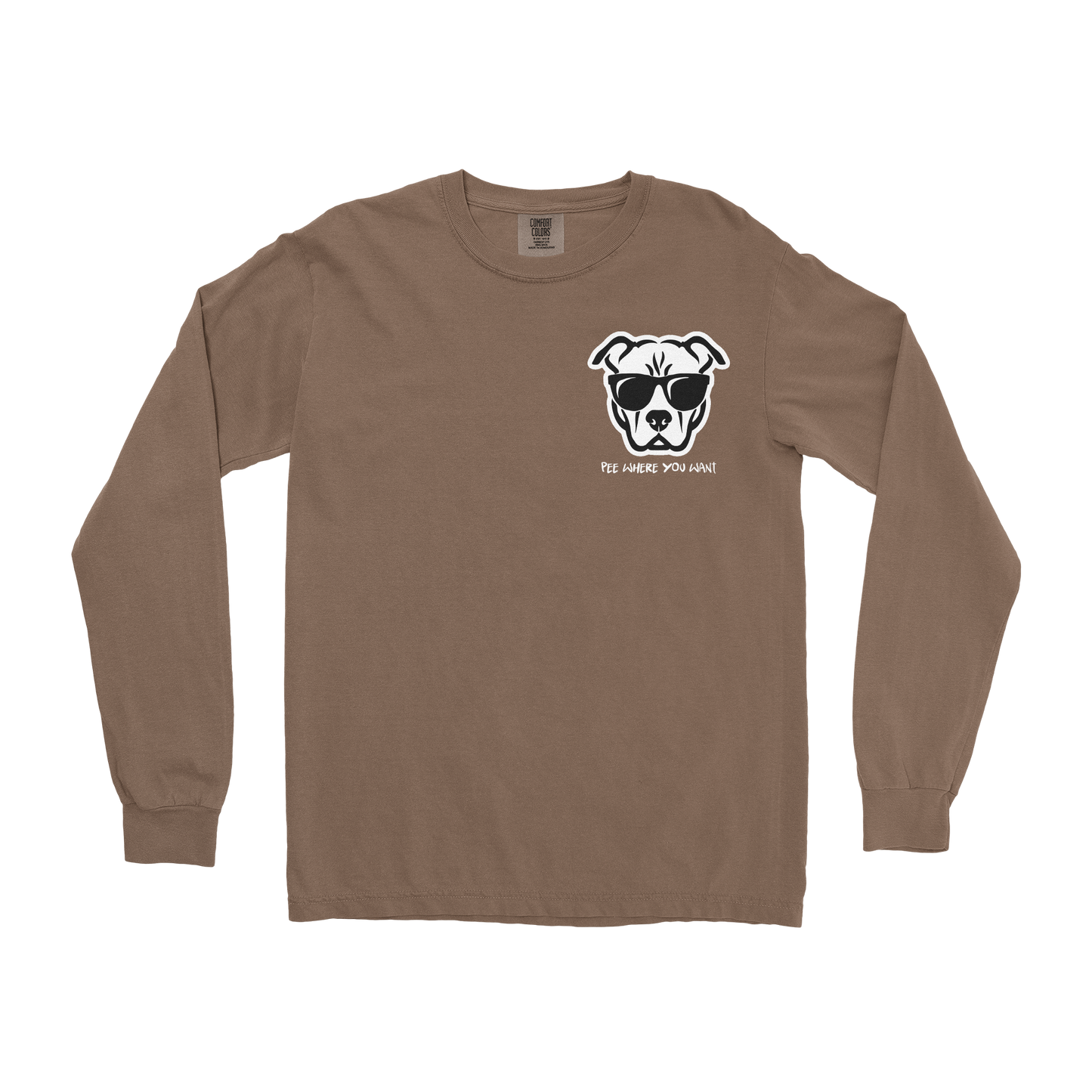Comfort Colors Long Sleeve Pee Where You Want in Espresso