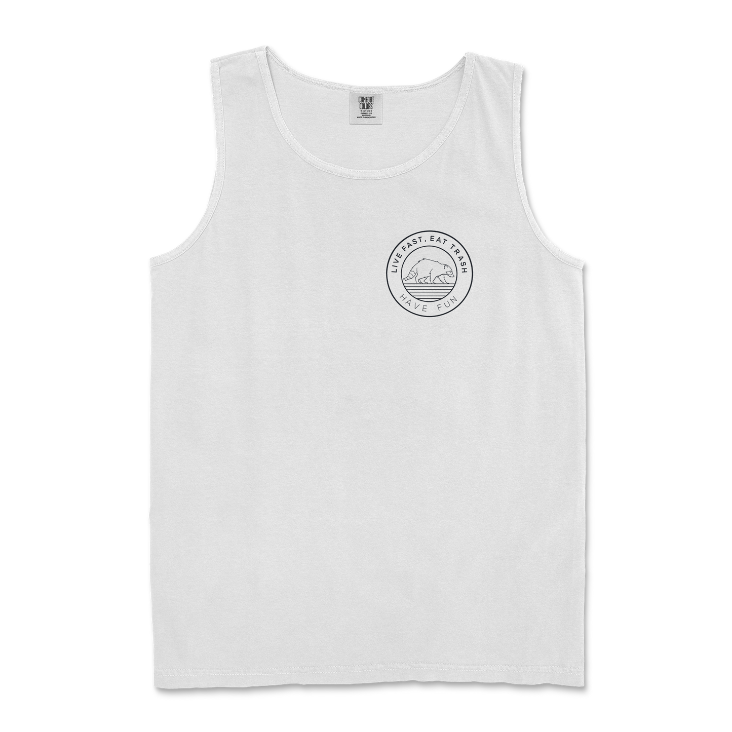 Comfort Colors Tank Top Raccoon Logo  in White