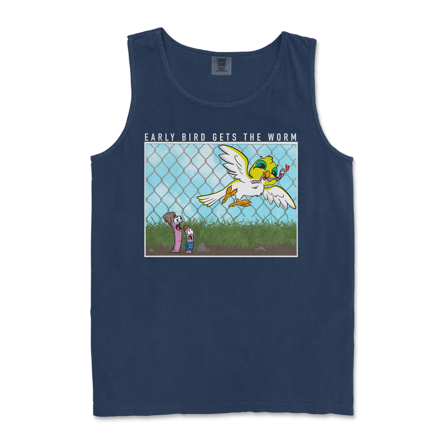 Comfort Colors Tank Top Early Bird in TrueNavy