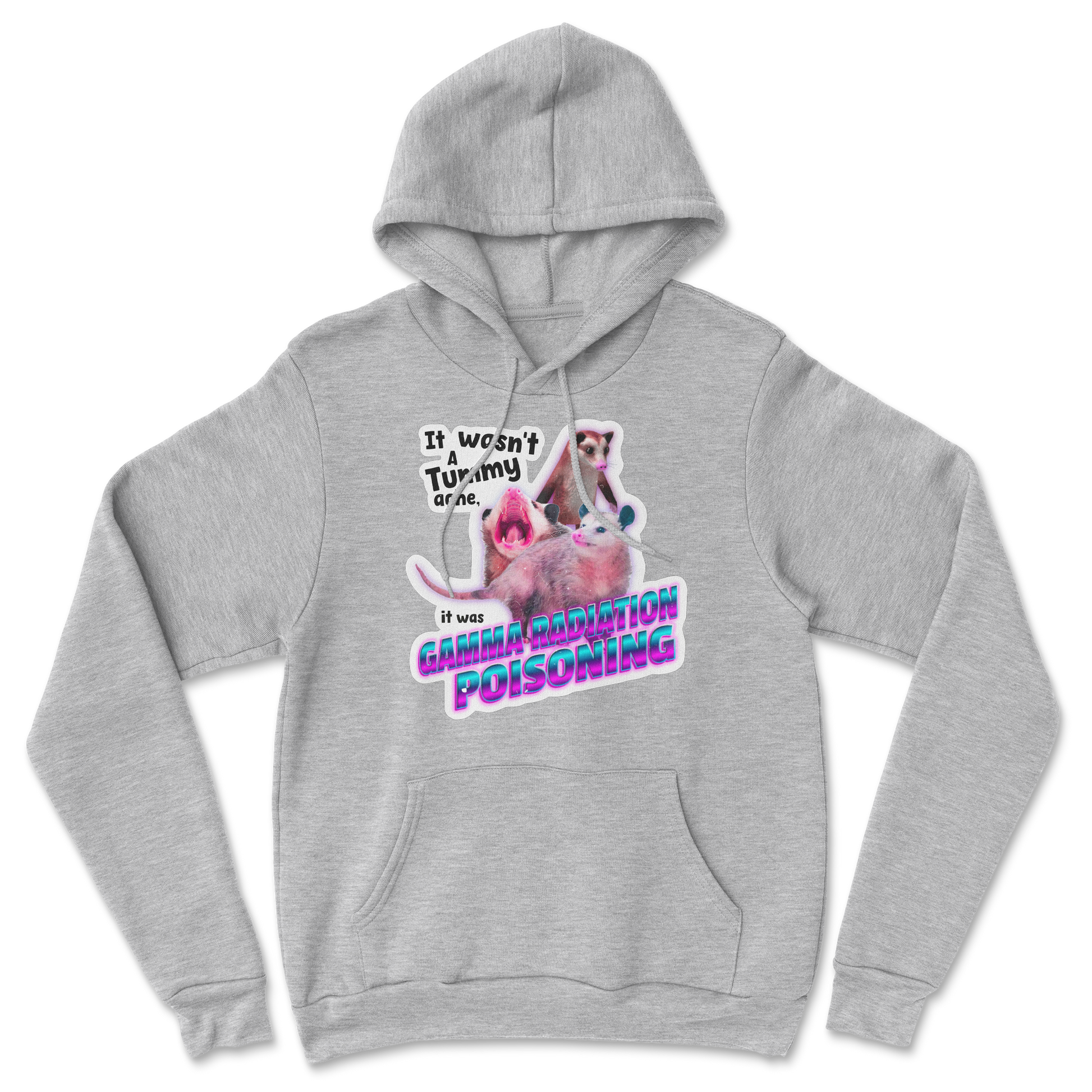 The Nice Shirt Hoodie Possum Radiation  in Grey-Heather