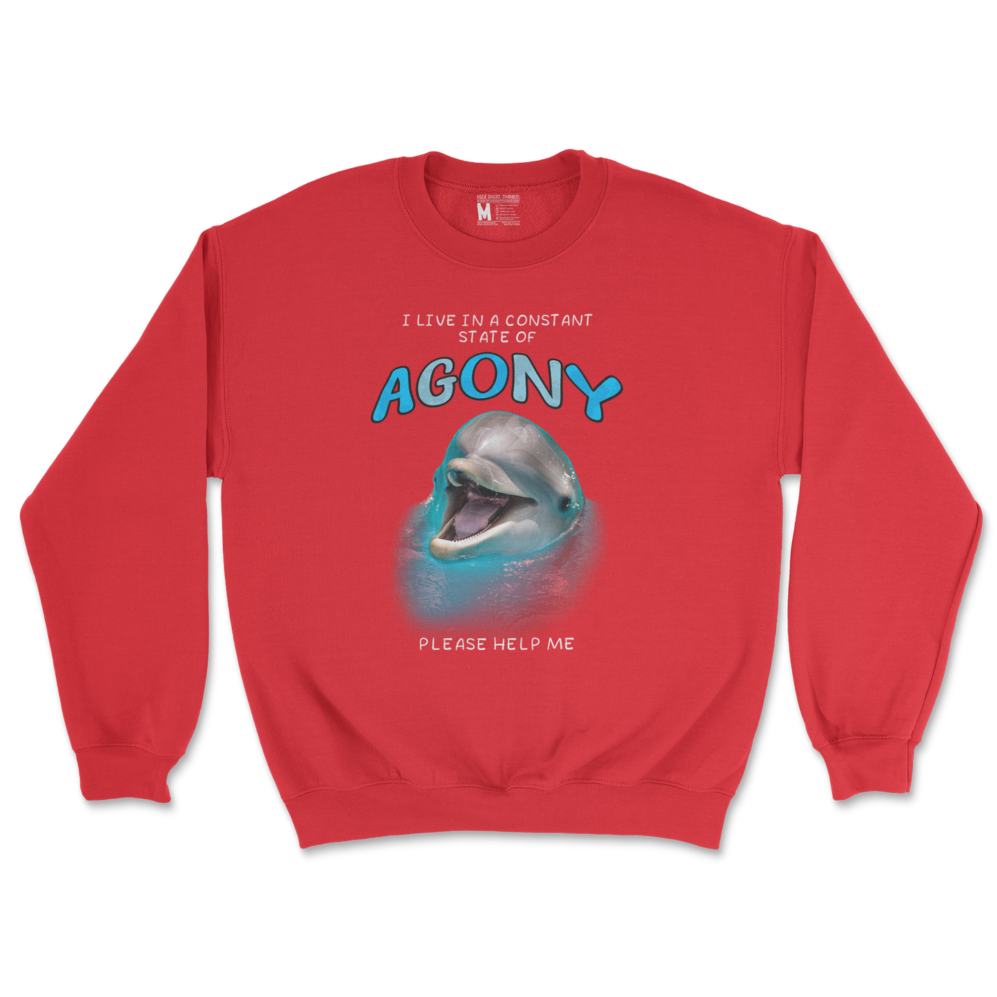 Gildan SoftStyle Crew Neck Agony Dolphin in Red
