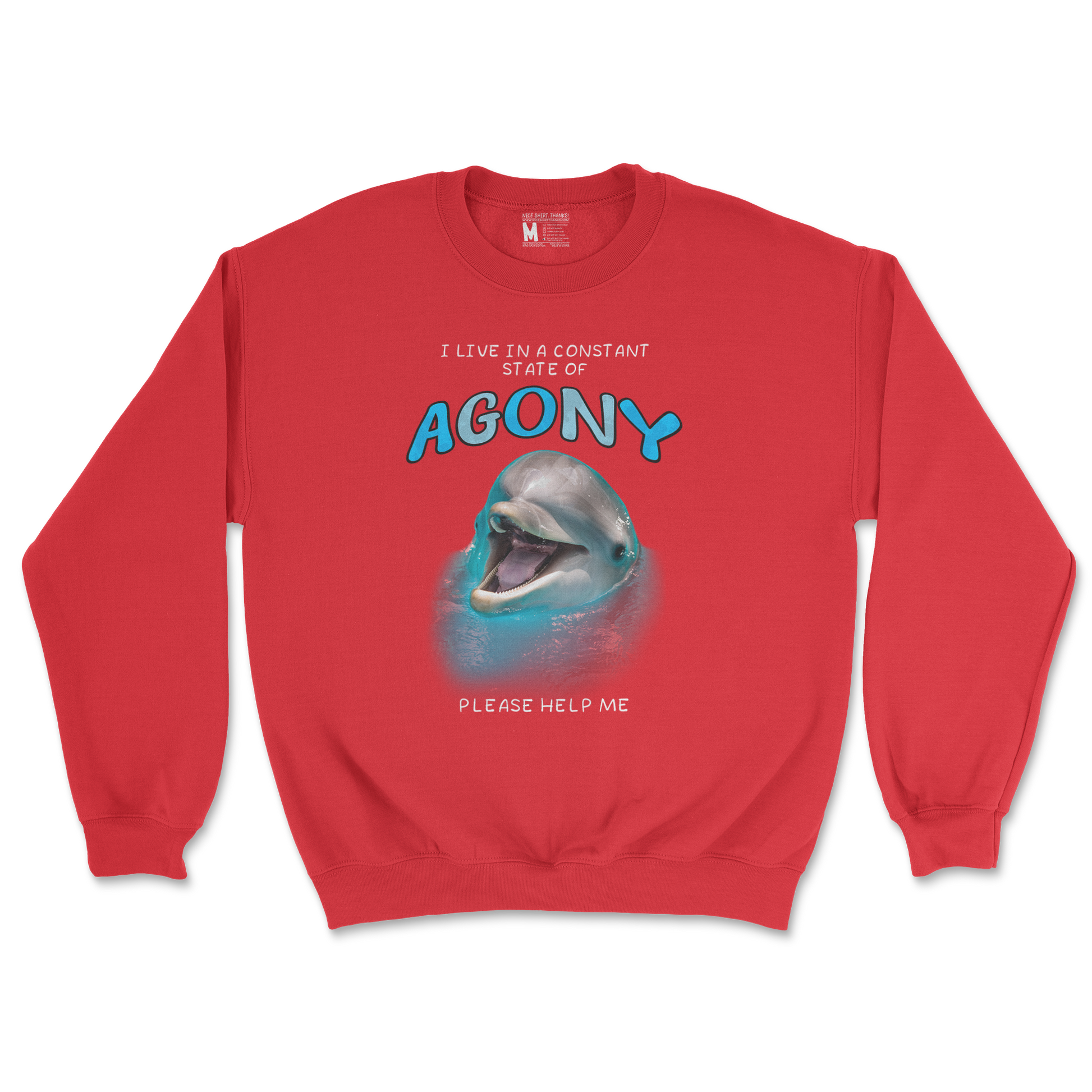 Gildan SoftStyle Crew Neck Agony Dolphin in Red
