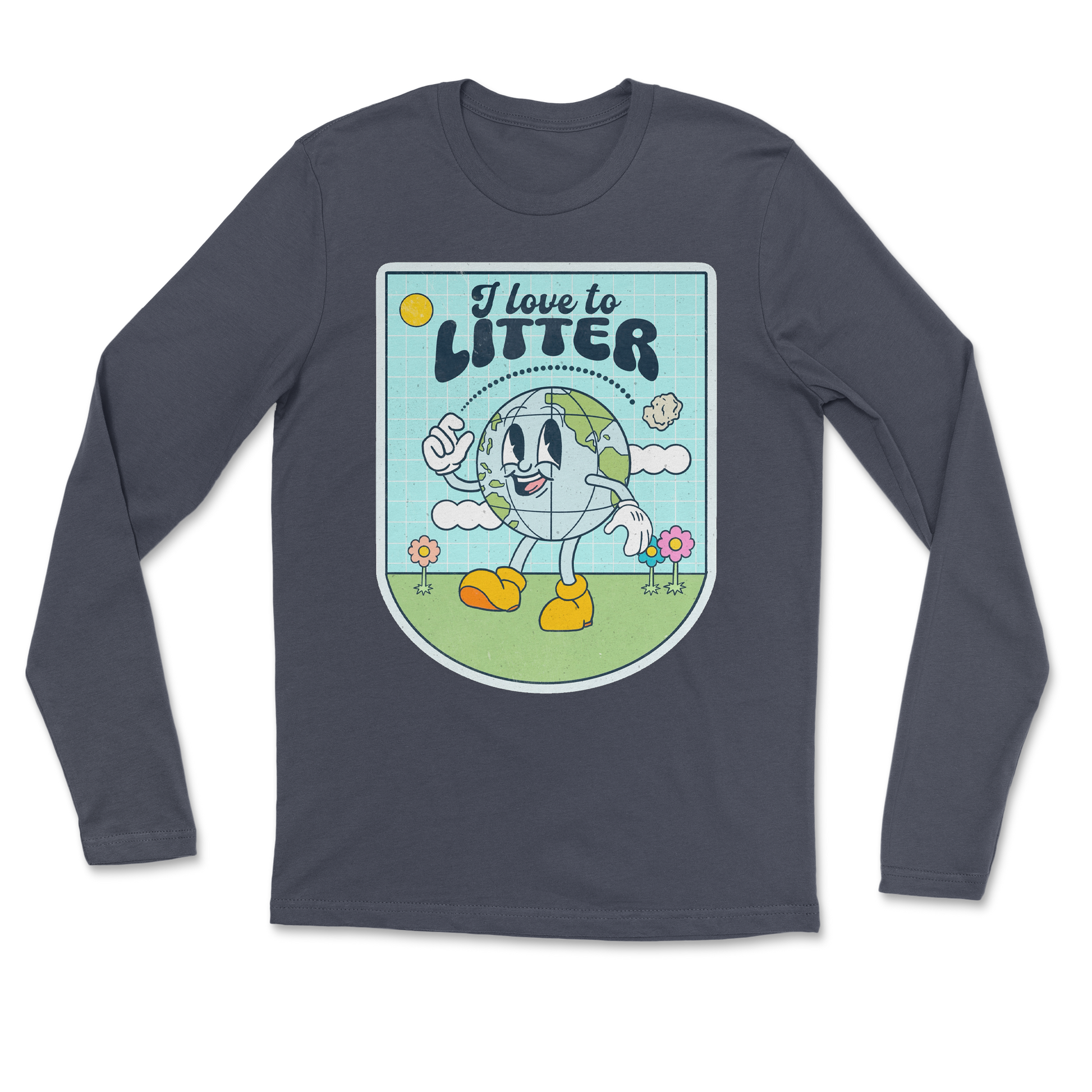Heavy Blend Long Sleeve Earth Day in Navy